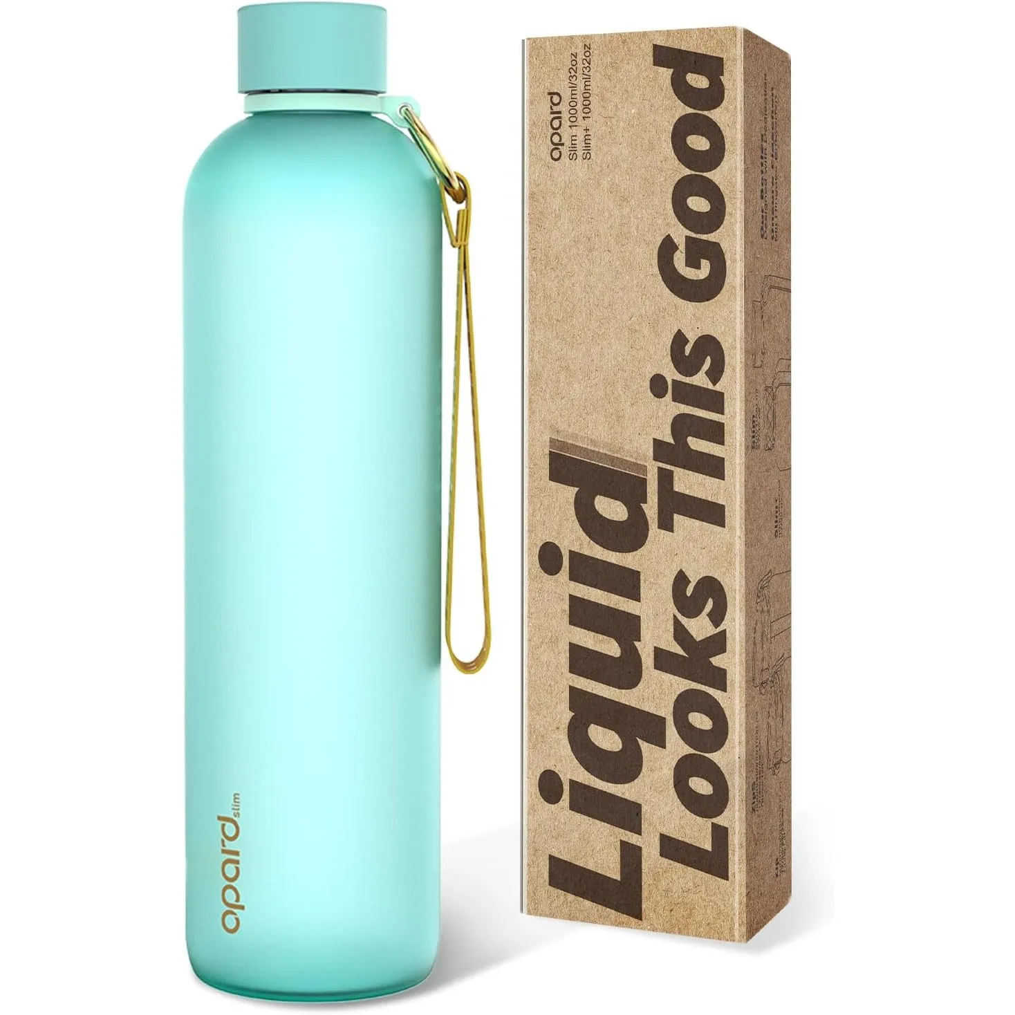 Opard Slim Trinkflasche 1l, Kohlensäure geeignet Wasserflasche, Water Bottle Spülmaschinenfest, BPA frei Plastik, Ausla…