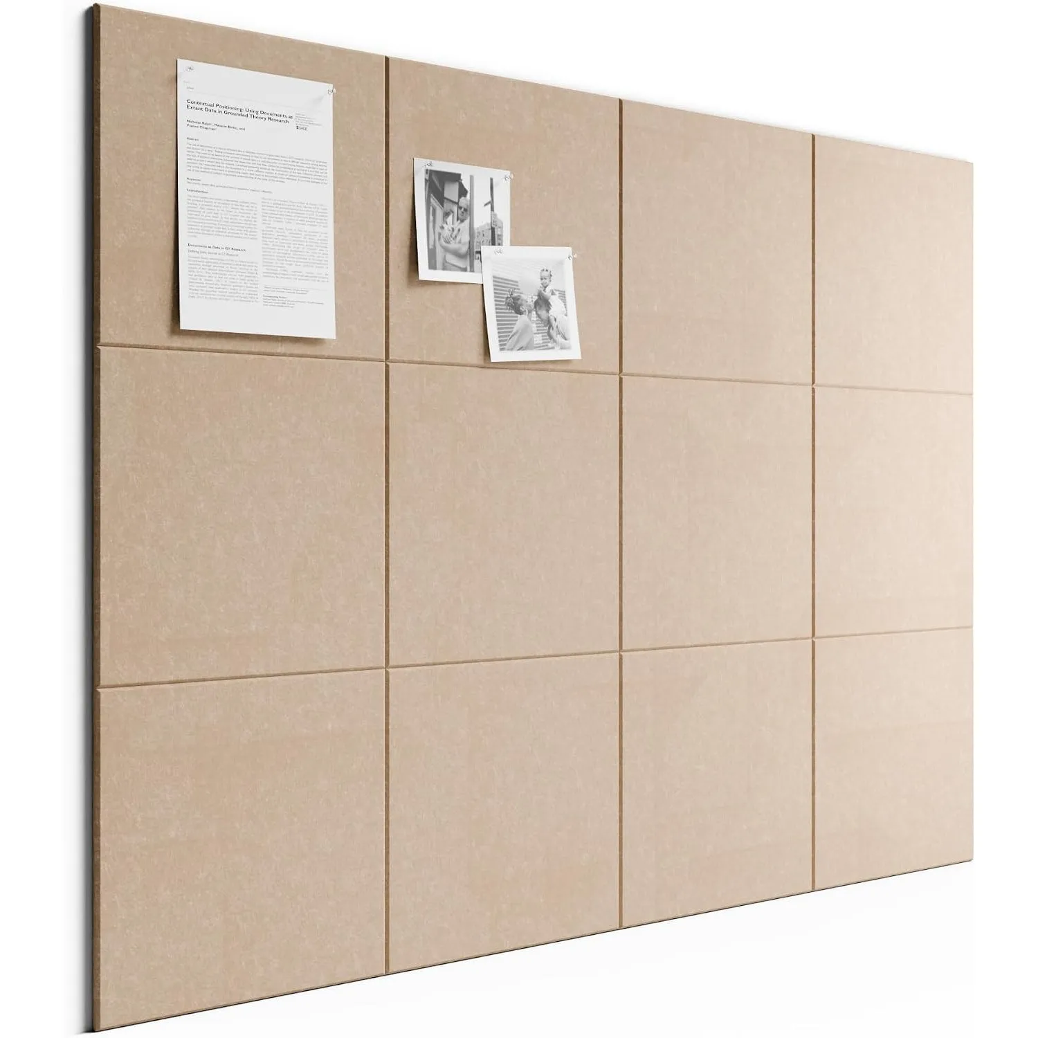 Bumusty Große Filz Pinnwand 120 x 90 cm, 12er-Pack, Taupe