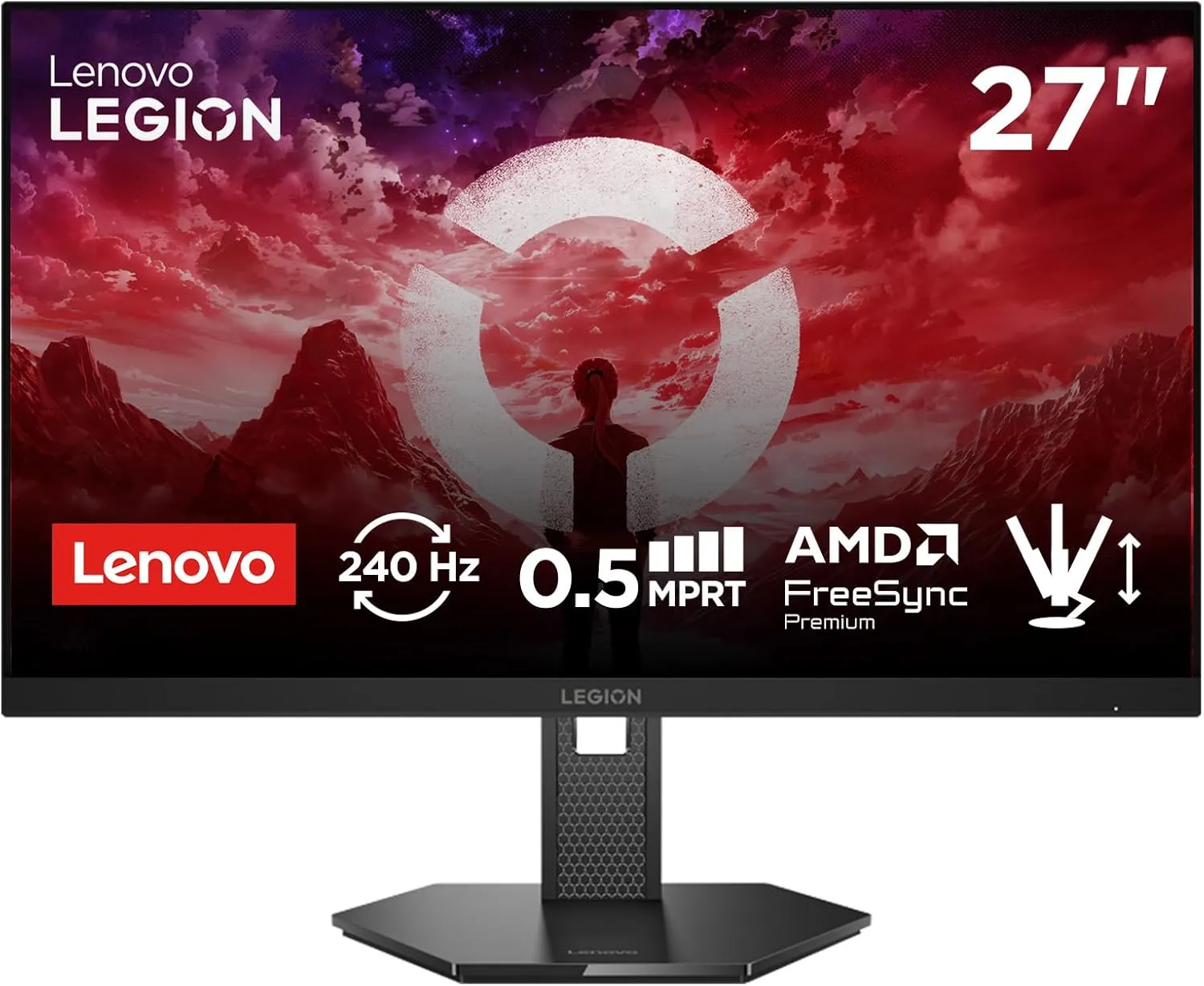 Lenovo Legion 27QD-10 | 27 Inch QHD WLED Gaming Monitor | 2560 x 1440 | 16:9 | 240Hz | 0.5ms Response Time | USB-C | HD…