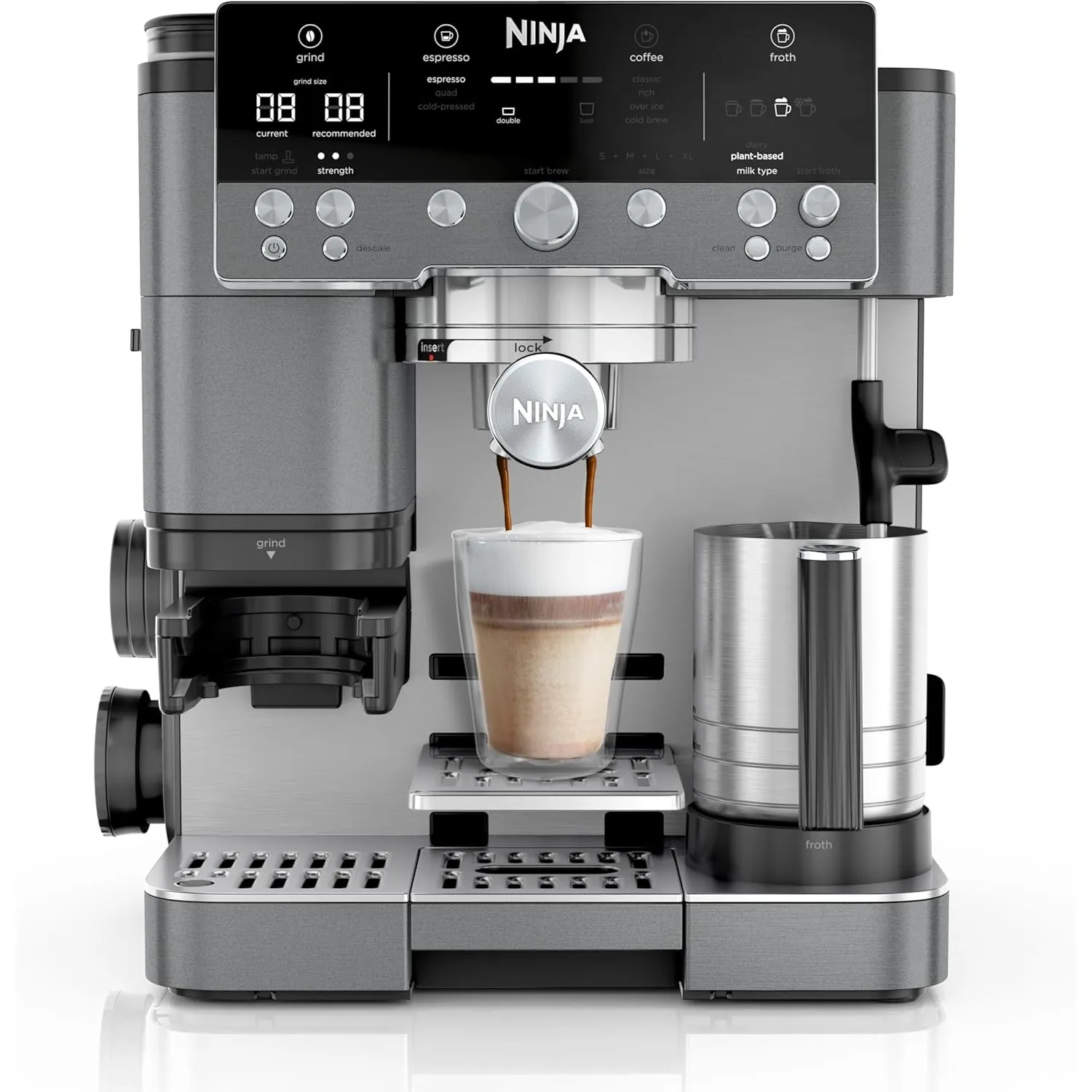 Ninja Luxe Café Premier 3-in-1-Kaffeemaschine mit Mahlwerk & Aufschäumer