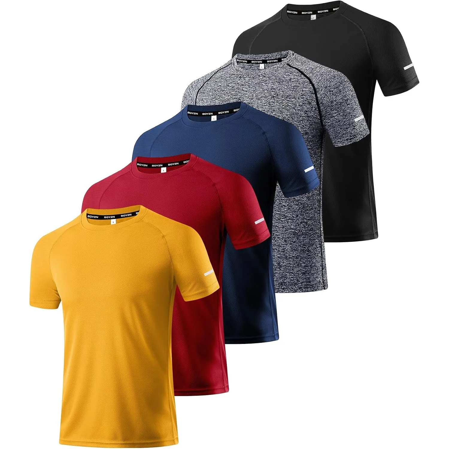 Boyzn 1, 3, 5 or 7er Pack Sport Tshirts Herren Kurzarm T-Shirts Funktionsshirt Laufshirt Schnelltrocknend Atmungsaktive…