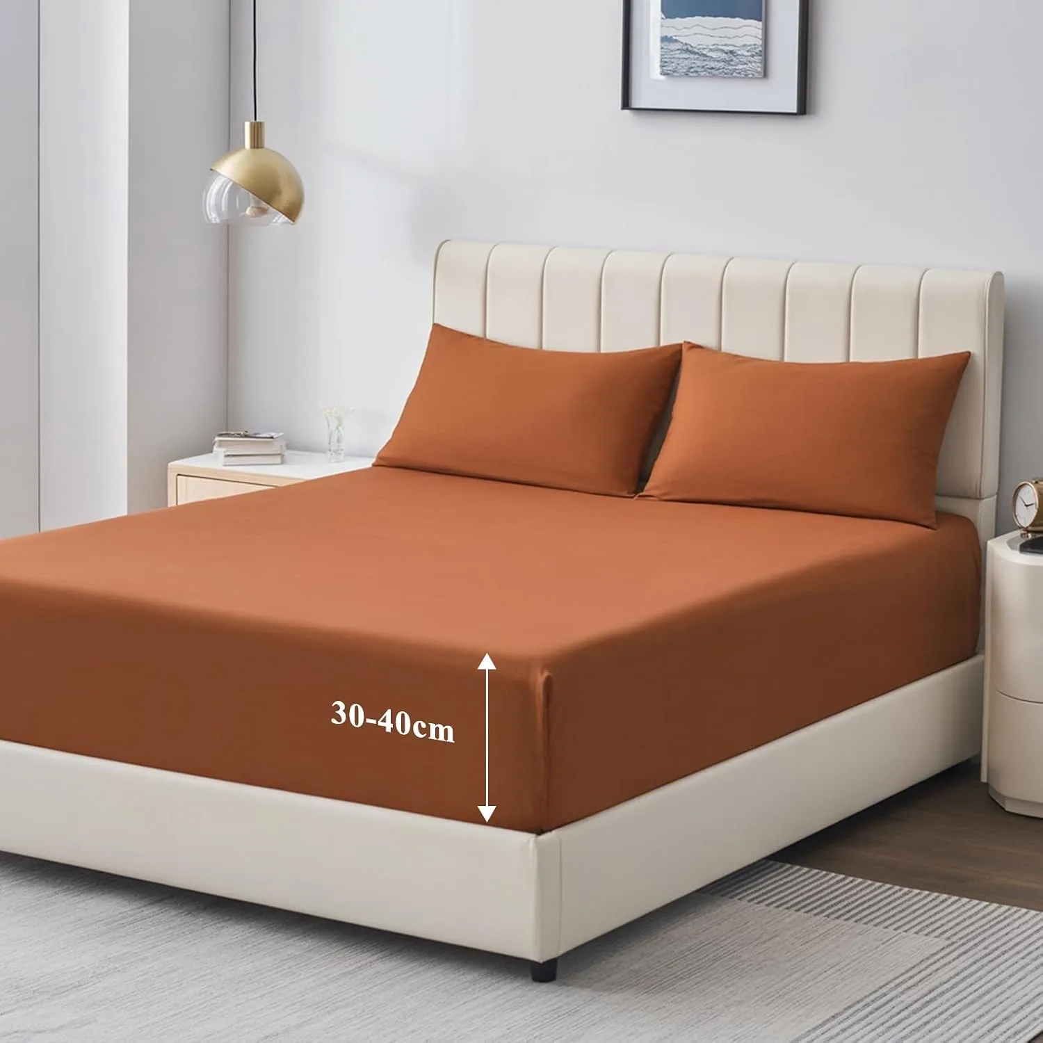 Aisbo Spannbettlaken 180x200cm Bettlaken Boxspringbett - Bett Laken Orange 180x200 aus Premium Mikrofaser, weiches Span…