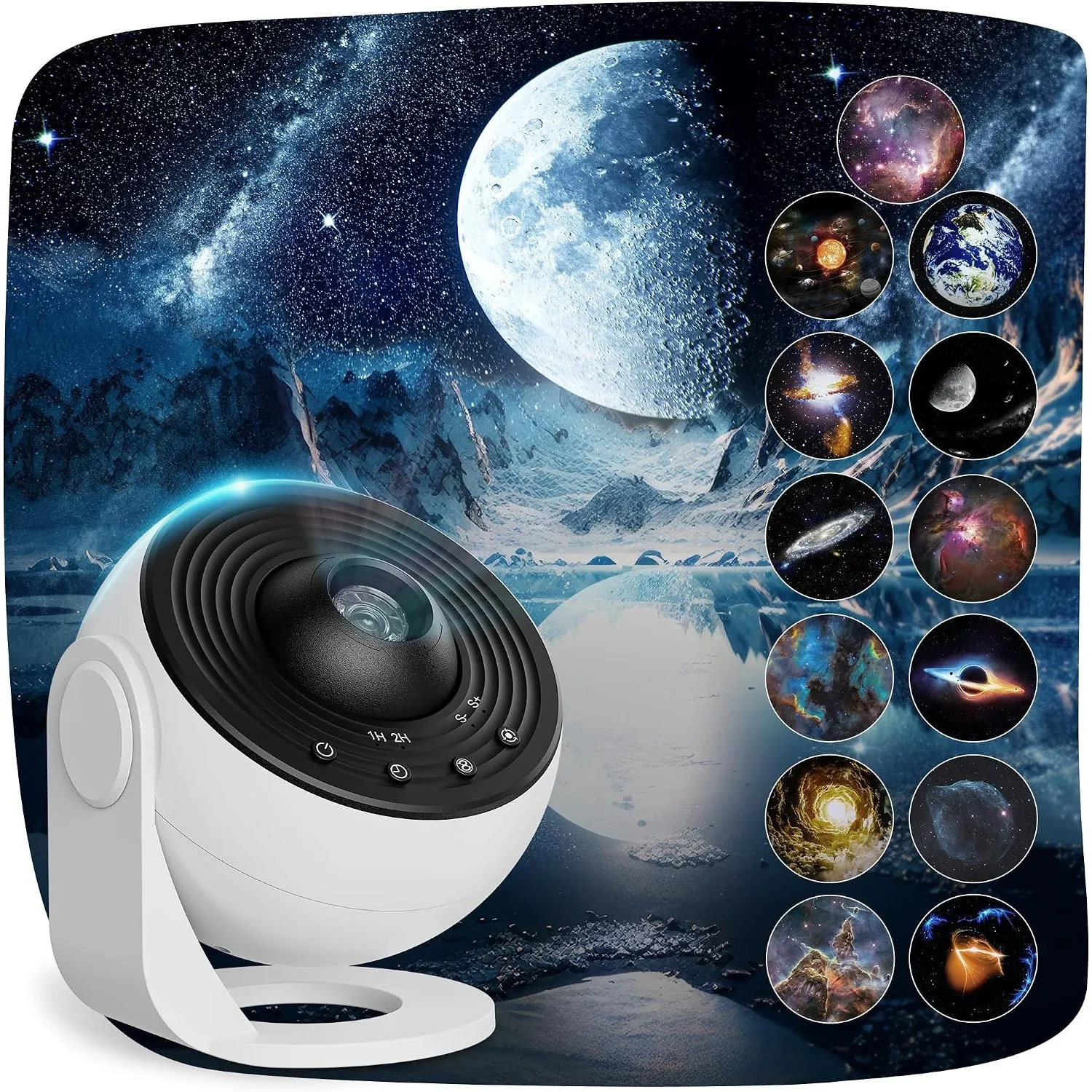 Macchiatto Upgrade sternenhimmel projektor, Galaxy Projector Lamp with 13 Planet Discs, LED Sternenhimmel mit Timer, Pl…