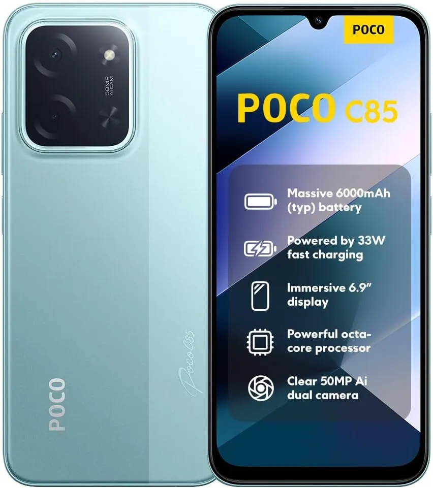 XIAOMI Poco C85, Smartphone 8+256GB, 6,9" 120Hz Display 7,99mm Design, MediaTek Helio G81-Ultra Octa-Core, 50MP AI-Zwei…
