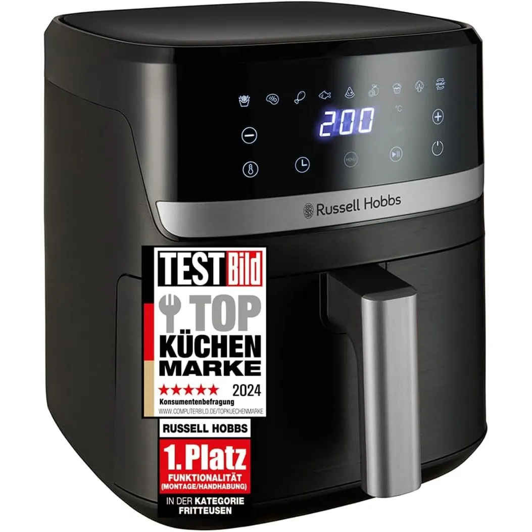 Russell Hobbs Heißluftfritteuse XL, 5,5 l Satisfry, Schwarz, 27621-56