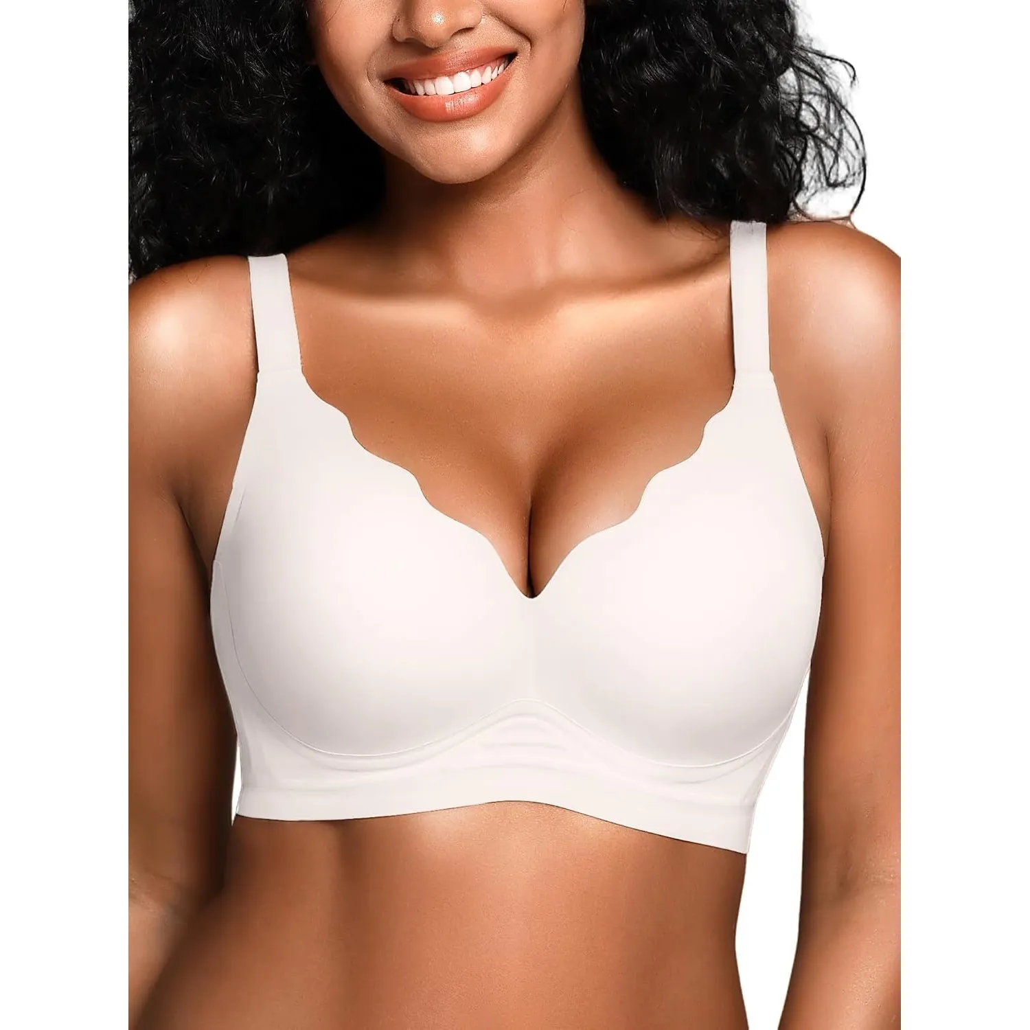BH für Damen ohne Bügel mit Weicher Unterstützung Bequeme Nahtlose Bralette | Gepolstert, Soft, Bügelloses Bustier Komf…