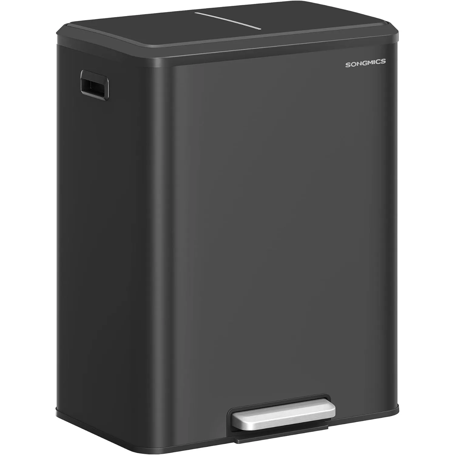 SONGMICS Mülleimer Küche, Mülltrennsystem 2 x 30 L, Stahl | Abfalleimer, 2 Fächer, Softclose-Deckel, breites robustes P…
