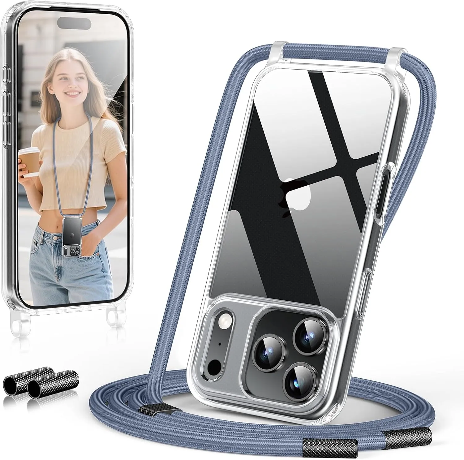 GOODVISH Handykette für iPhone 17 Pro Max Hülle mit Band, Kameraschutz und Bildschirmschutz, Necklace Handyhülle mit Sc…