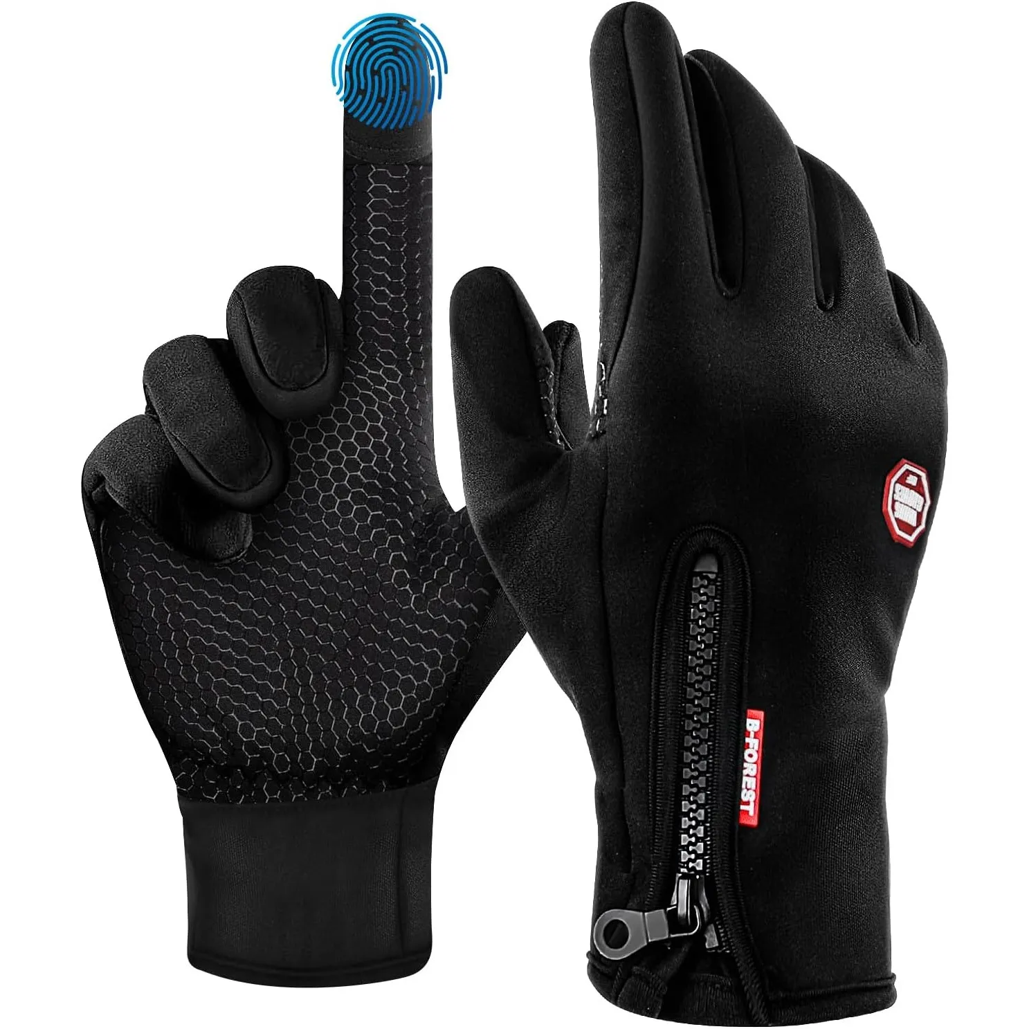 Warme Dünne Fahrradhandschuhe Herren Damen, Winter Touchscreen Handschuhe