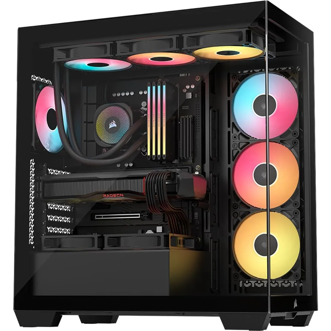 CORSAIR 3500X RS-R ARGB Panoramaglas Mid-Tower-PC-Gehäuse – 3 x RS120-R ARGB-Lüfter Inklusive, Platz für bis zu 10 x 12…