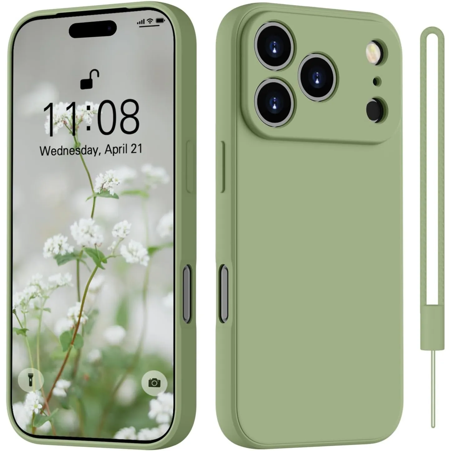 HGH für iPhone 17 Pro Max Hülle Silikon mit Lanyard, Handyhülle für iPhone 17 Pro Max Dünn Rundumschutz mit Microfiber-…