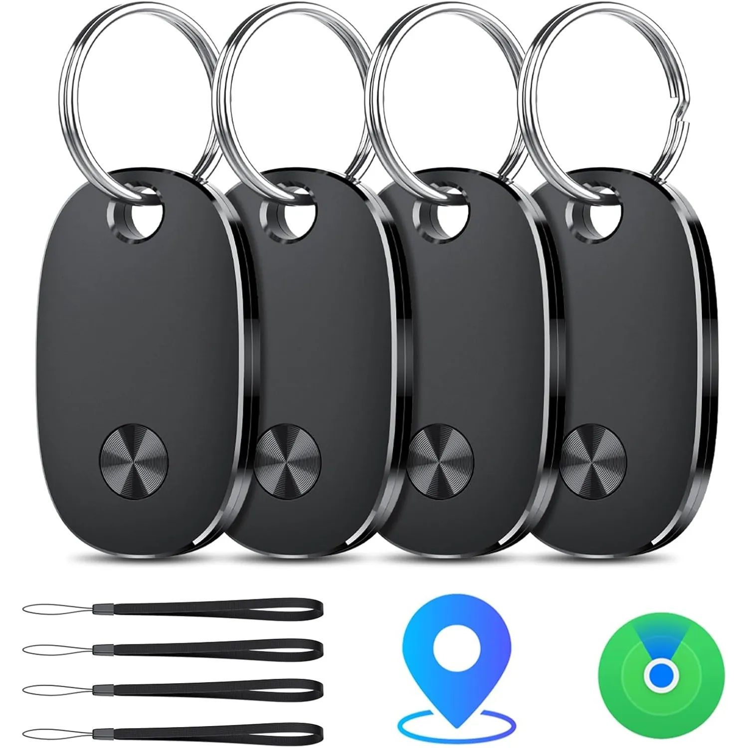 Smart Air Tracker Tag 4er Pack, GPS Tracker Kompatibel mit Apple Wo ist? APP (iOS NUR), Bluetooth Key Finder für Gepäck…