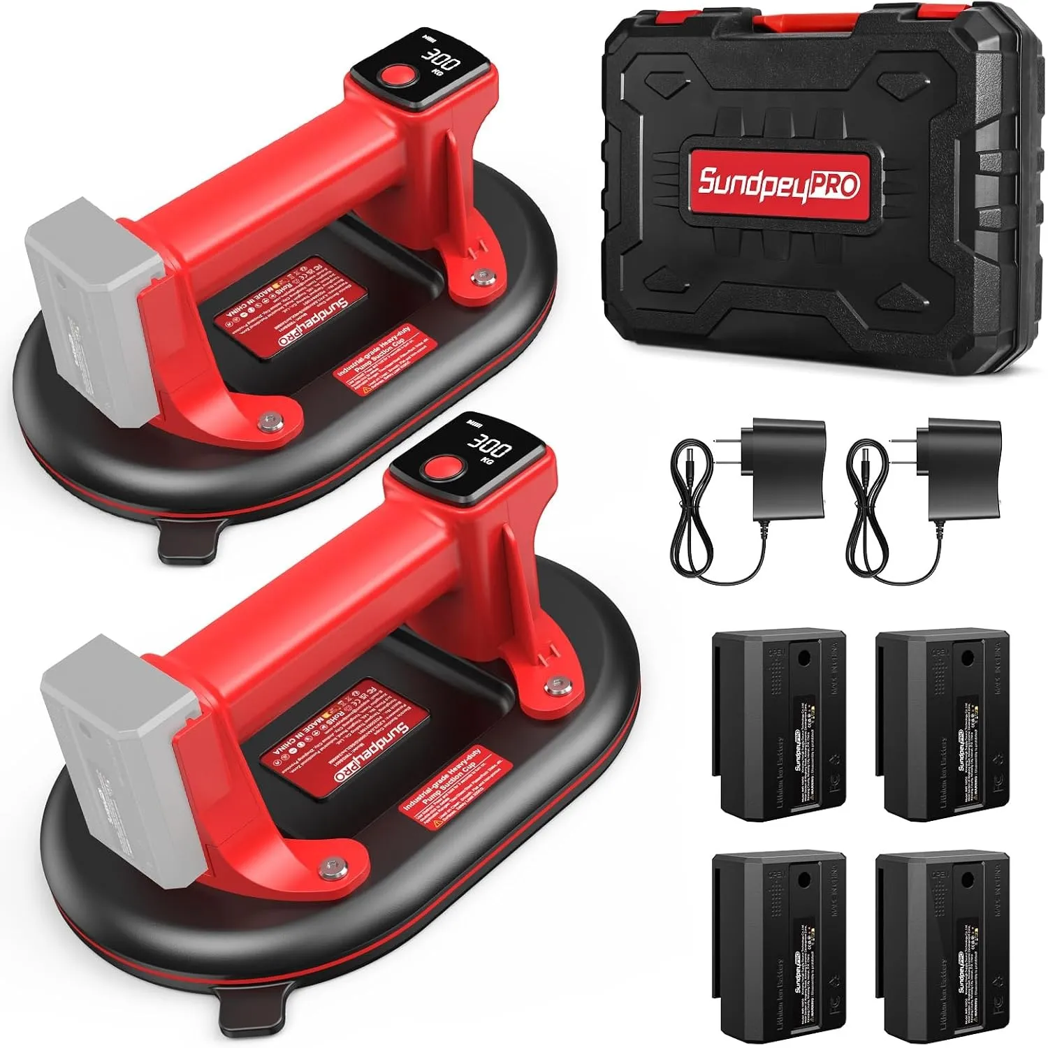 2er-Set Elektrische Akku Saugheber 24cm mit Max 300KG Tragkraft