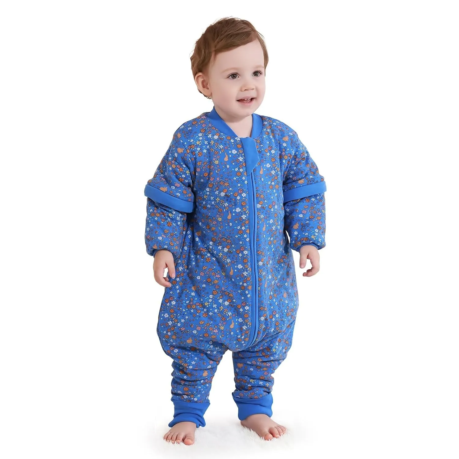 Baby Schlafsack mit Beinen Warm gefüttert winter kinder schlafsack abnehmbaren Ärmeln，Junge Mädchen Unisex Schlafanzug …