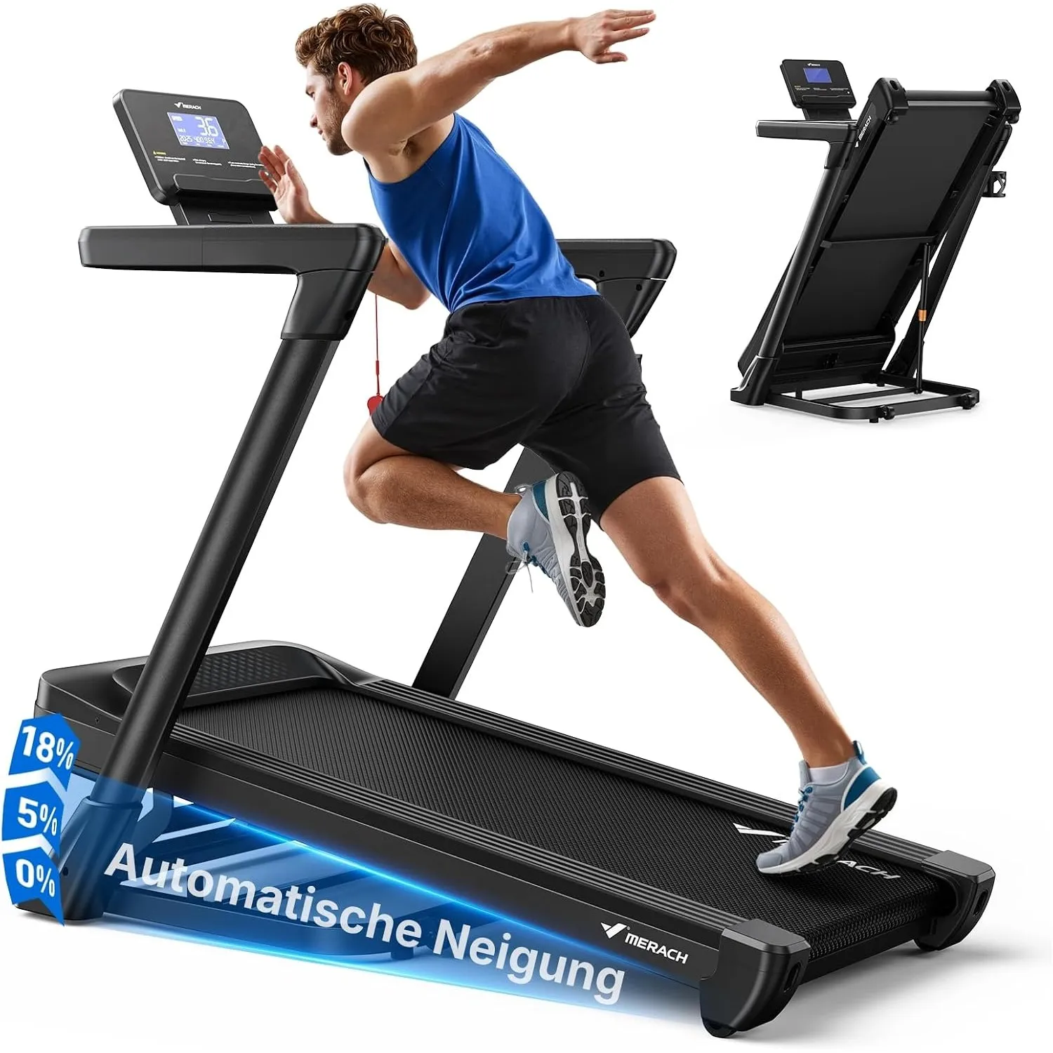 MERACH T31 Laufband Für Zuhause, 46 * 140CM/46 * 120CM Laufbereich
