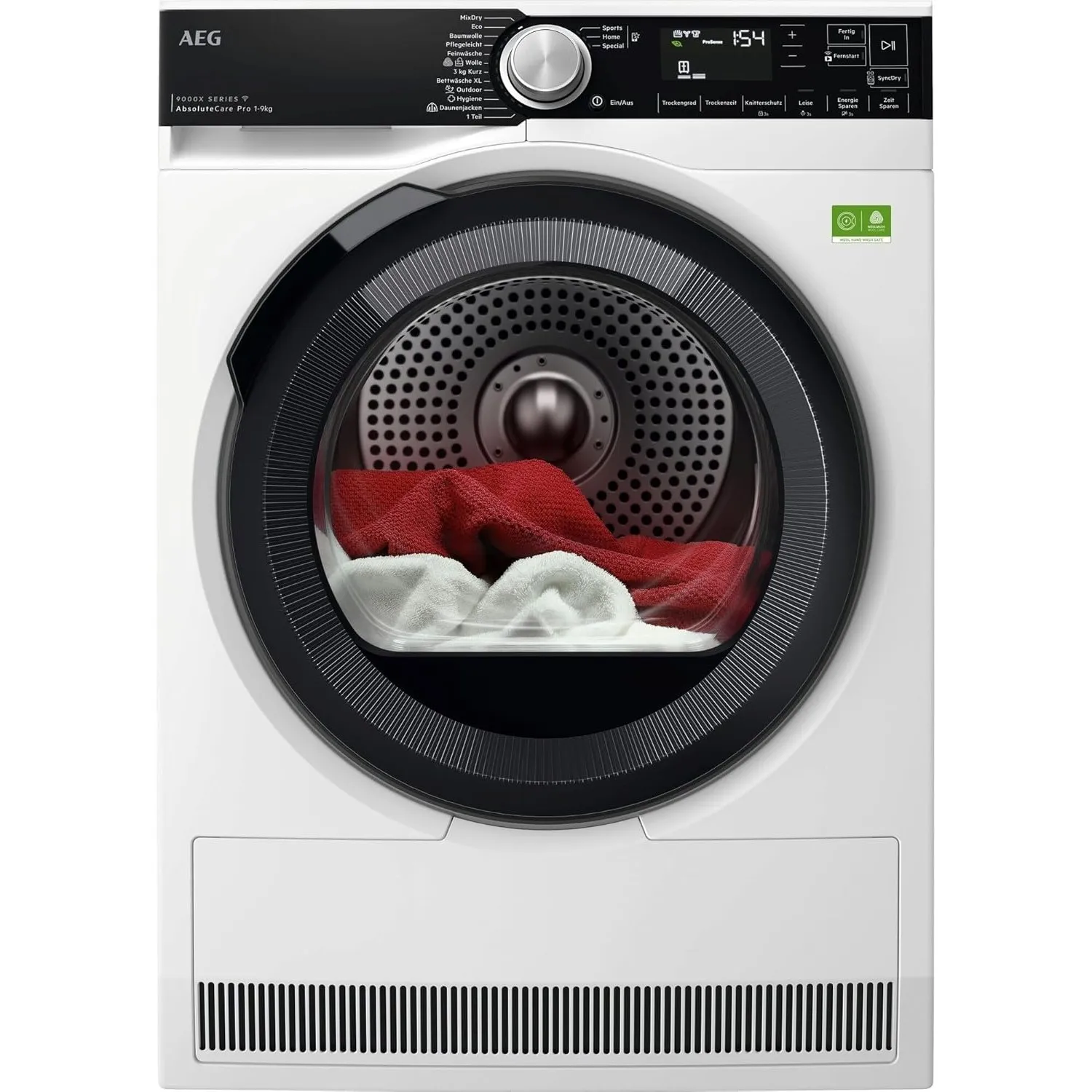 AEG WiFi Wärmepumpentrockner 9 kg mit SmartDry, Serie 9000X AbsoluteCarePlus - Daunentrocknung, 3D-Scan Restfeuchteermi…