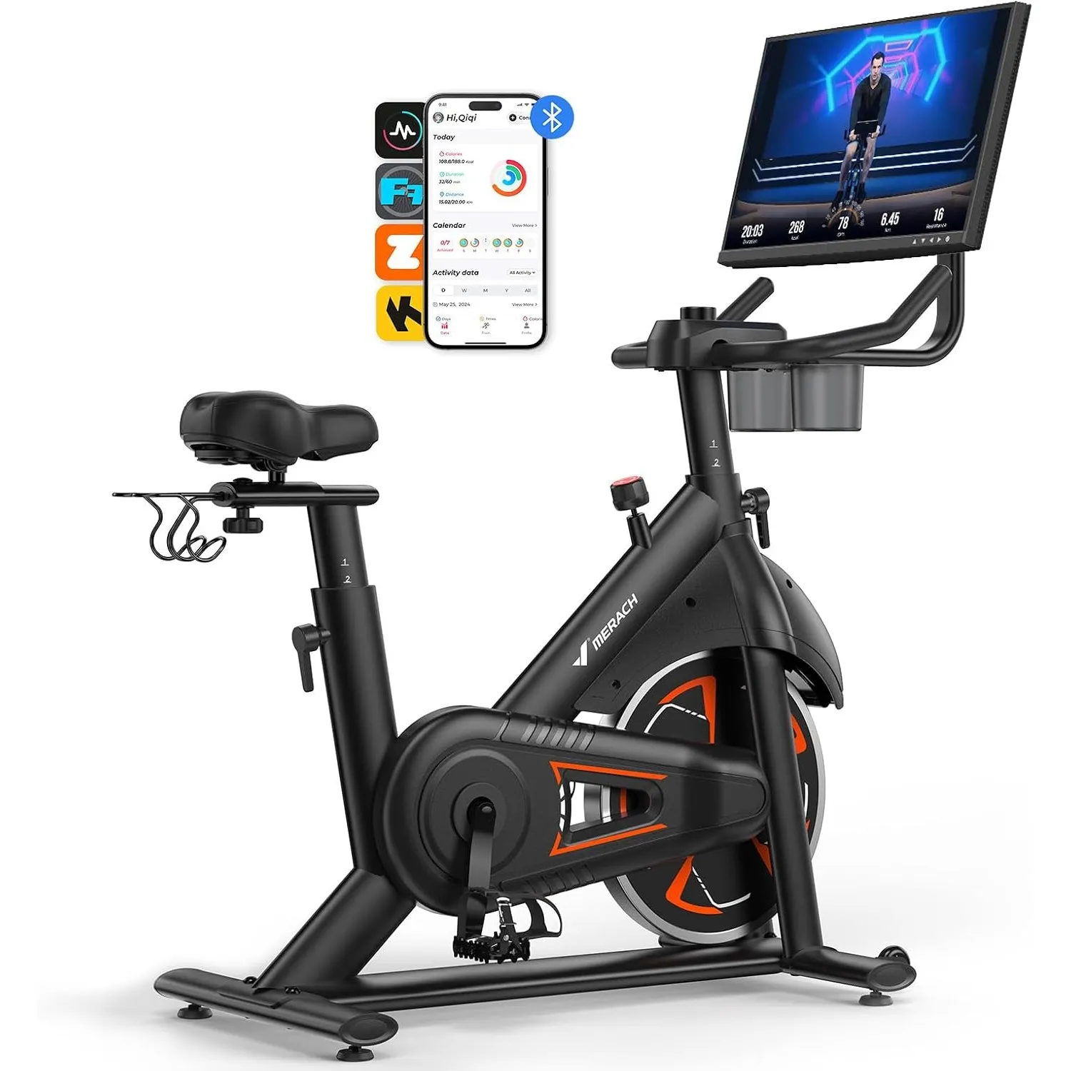 MERACH PRO Heimtrainer Fahrrad mit 8KG High-Inertia Schwungrad für Optimierte Laufruhe, Leises Magnetbremssystem, Verst…