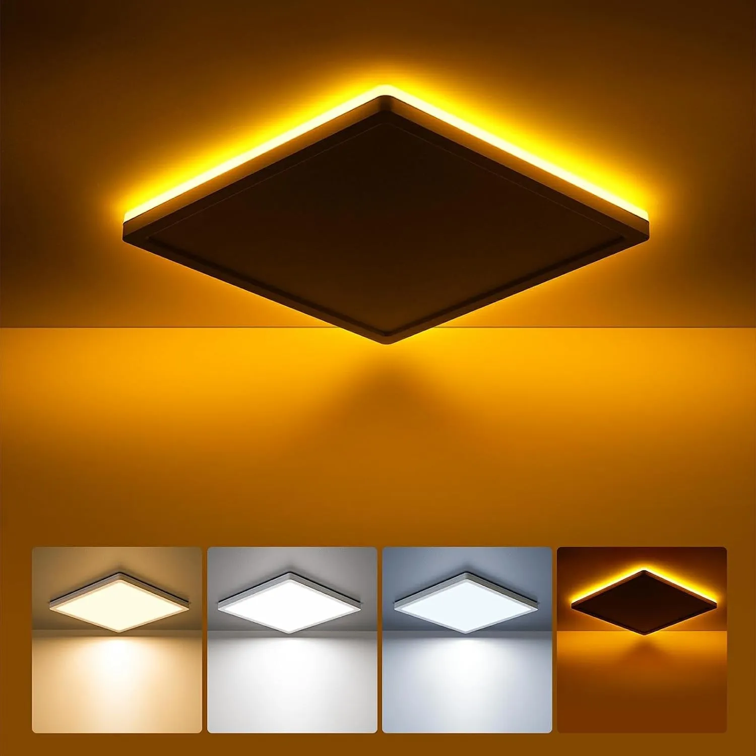 BLNAN LED Deckenleuchte Flach, 18W Deckenlampe mit 2000K Nachtlicht, 1800LM Warm Neutral Kalt Weiß 3000K/ 4000K/ 5000K,…