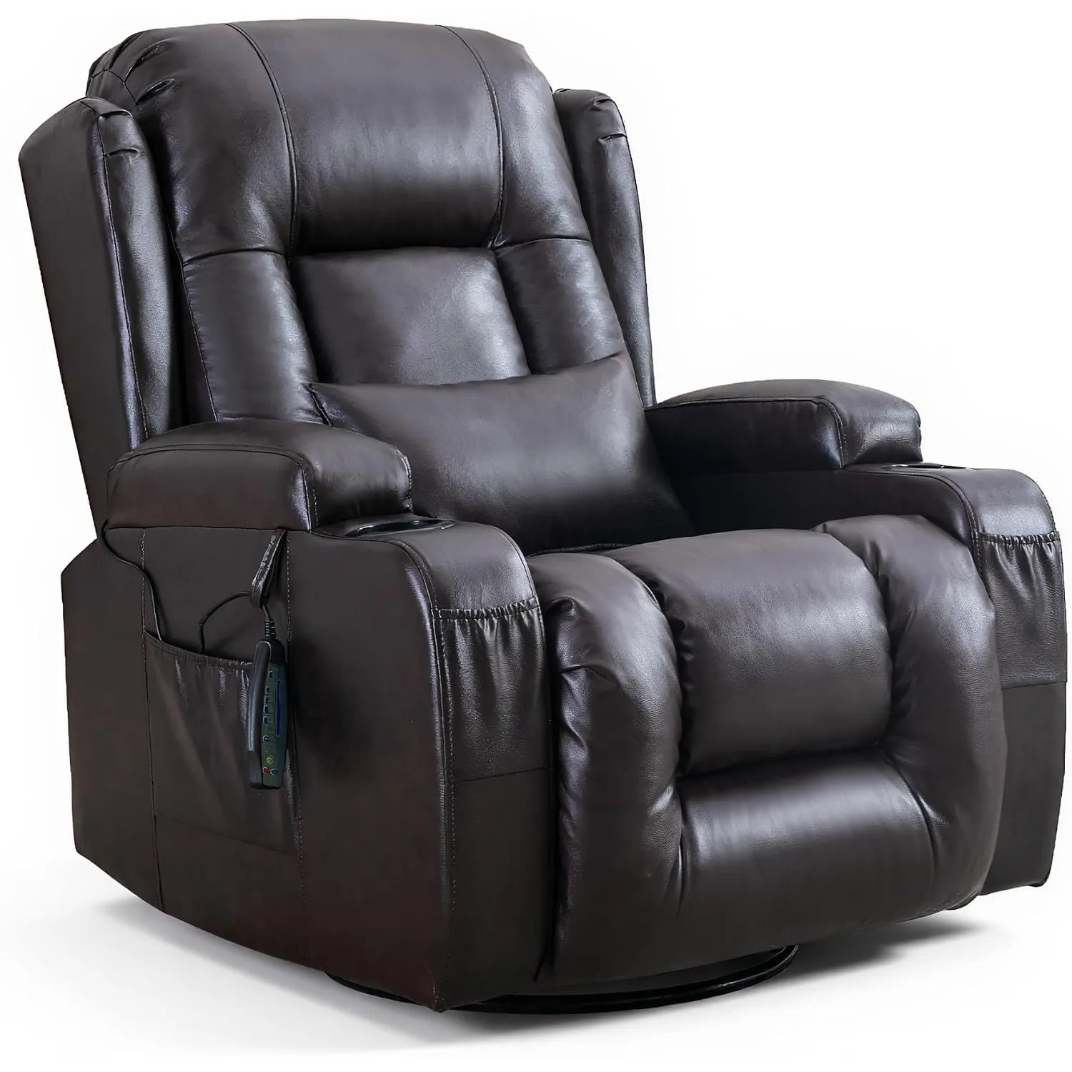 Relaxsessel mit Liegefunktion, Massagesessel mit Wärmefunktion, 360° Drehbarer Fernsehsessel Wohnzimmer, Schaukelstuhl …