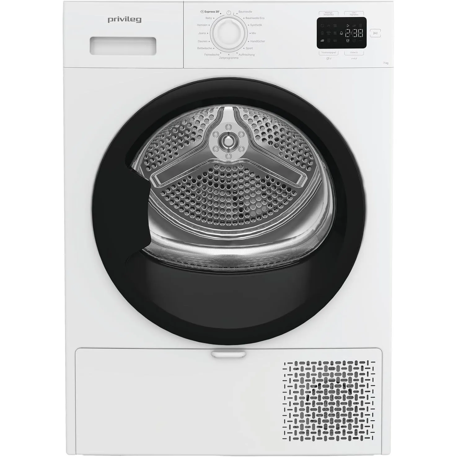 Privileg PD 7D WMB Trockner - Trocknen 7 kg - Knitterschutz - 15 elektronisch gesteuerte Trockenprogramme