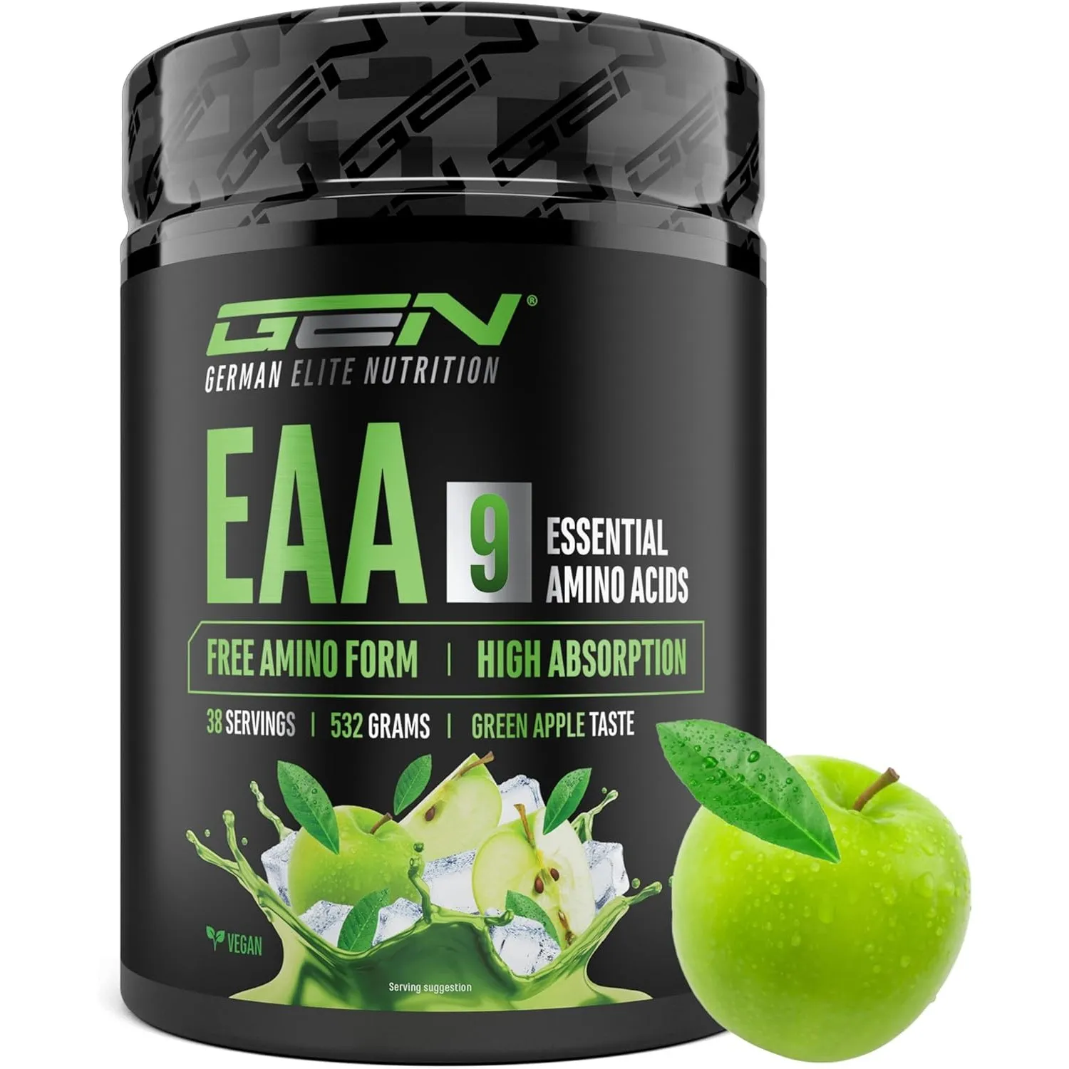 EAA Pulver 532 g (38 Portionen) - Alle 9 essentiellen Aminosäuren inkl. Histidin & BCAA - Human Code Formel -Vegan - Se…