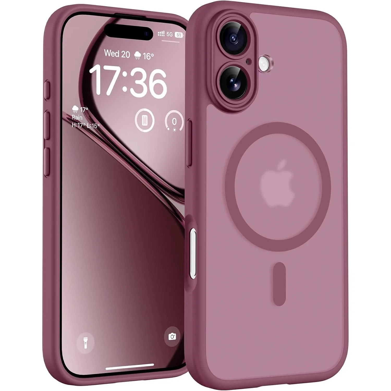 TOCOL für iPhone 17 Hülle, Kompatibel mit MagSafe, Pflaume
