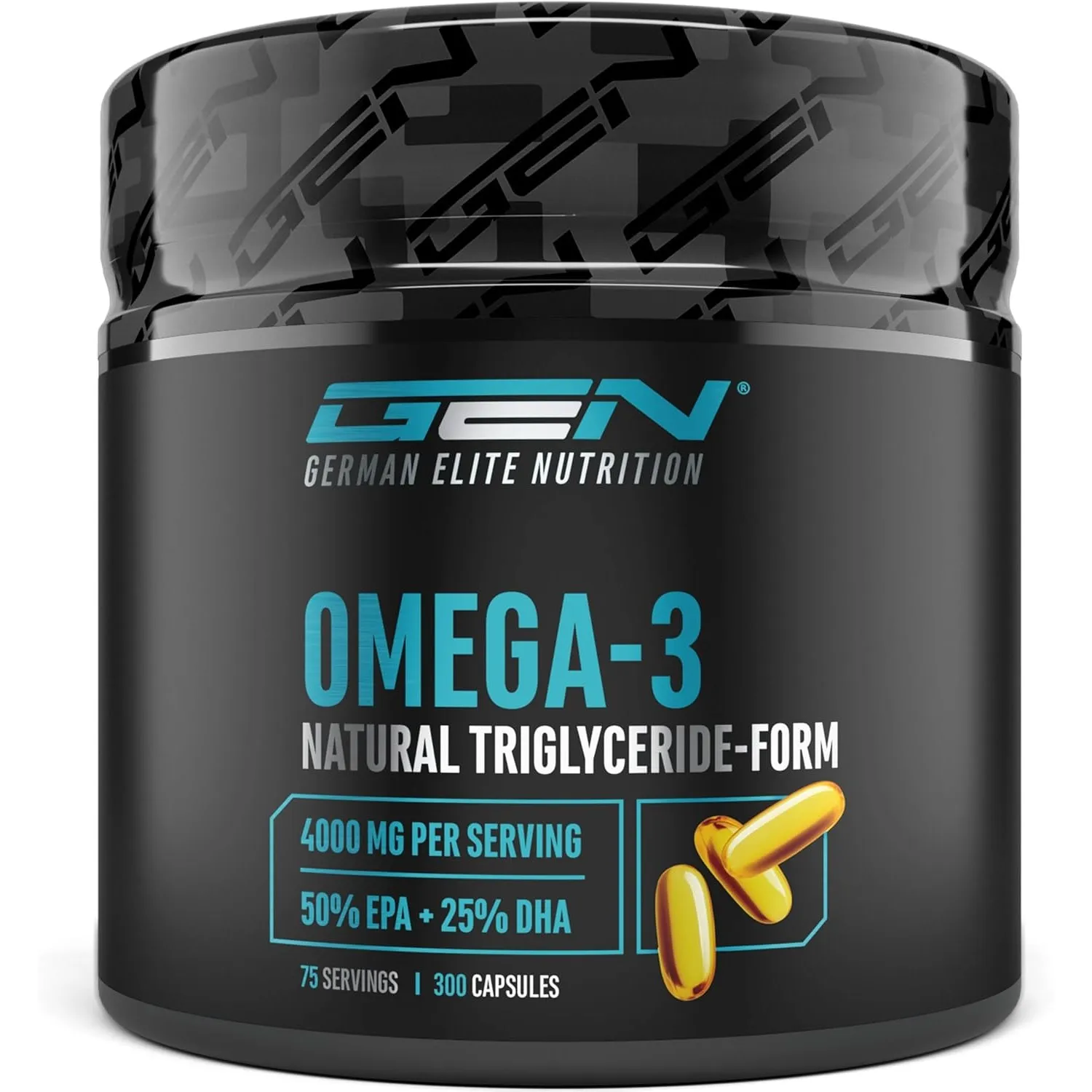 GEN GERMAN ELITE NUTRITION Omega 3 hochdosiert 4000 mg 300 Kapseln | Fischöl mit 80% Fettsäuren, 2000 mg EPA & 1000 mg …