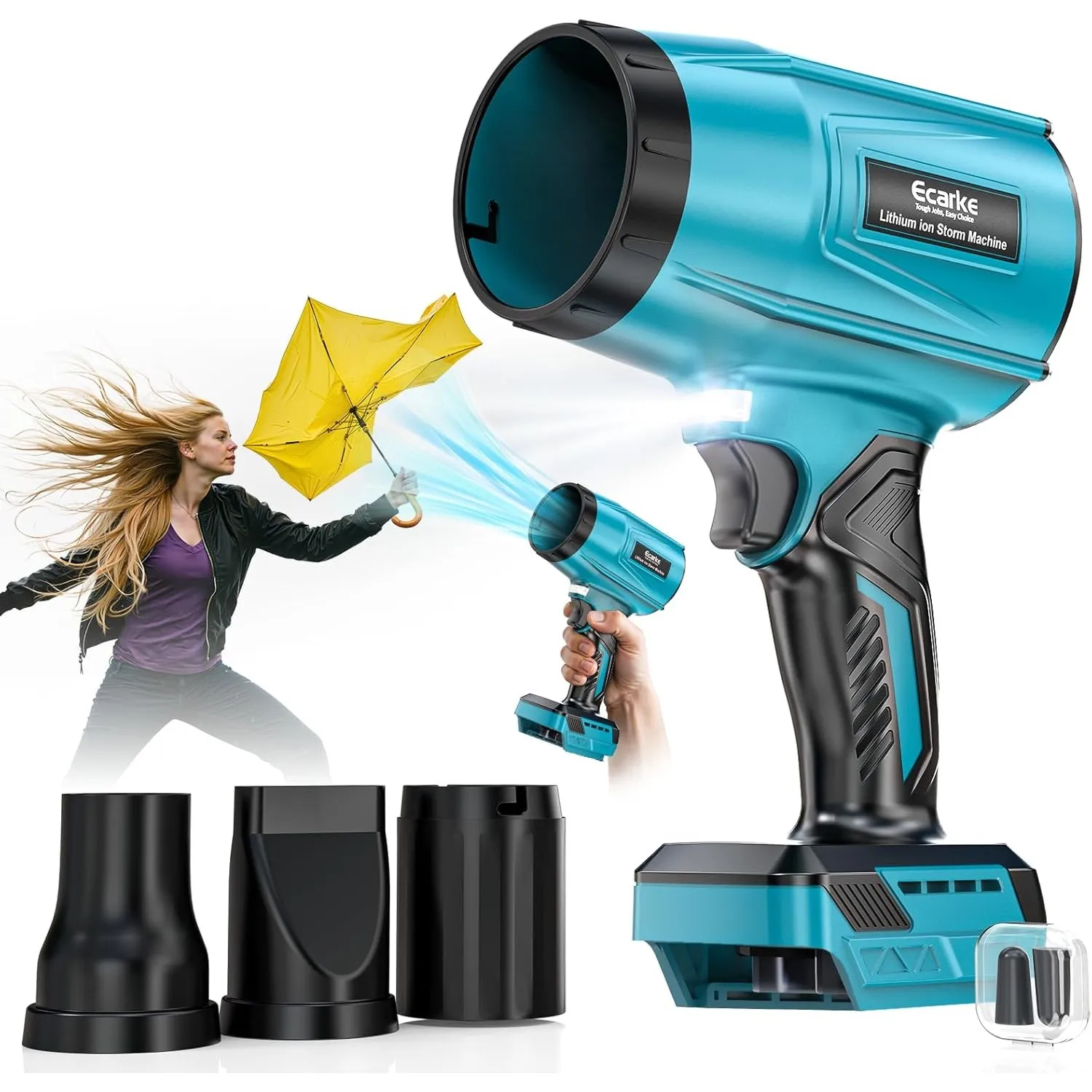 Ecarke Akku-Gebläse Turbo für Makita 18V, 80.000 U/Min bürstenloser Motor | 60m/s Luftgeschwindigkeit & 850g Luftdruck,…