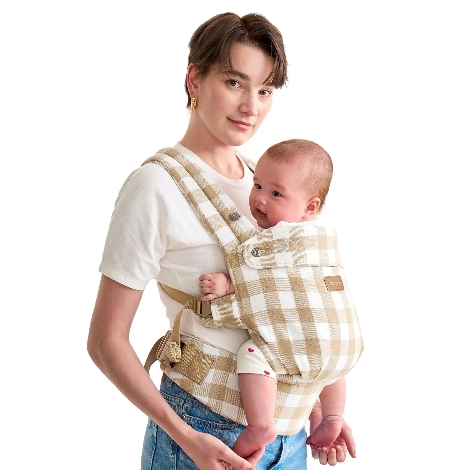 Momcozy Baby-Trage aus Natur-Baumwoll-Leinen: Besonders langlebig, ergonomisch, leicht & komfortabel - Hände-Frei für M…