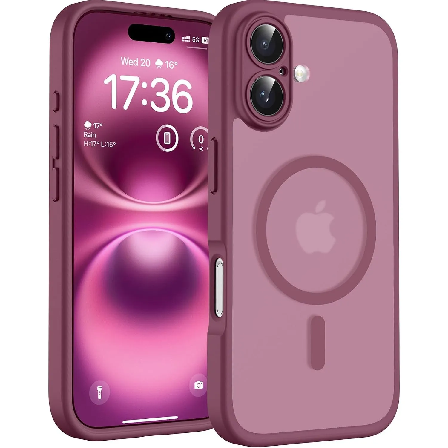 TOCOL für iPhone 16 Plus Hülle, Kompatibel mit MagSafe, Pflaume
