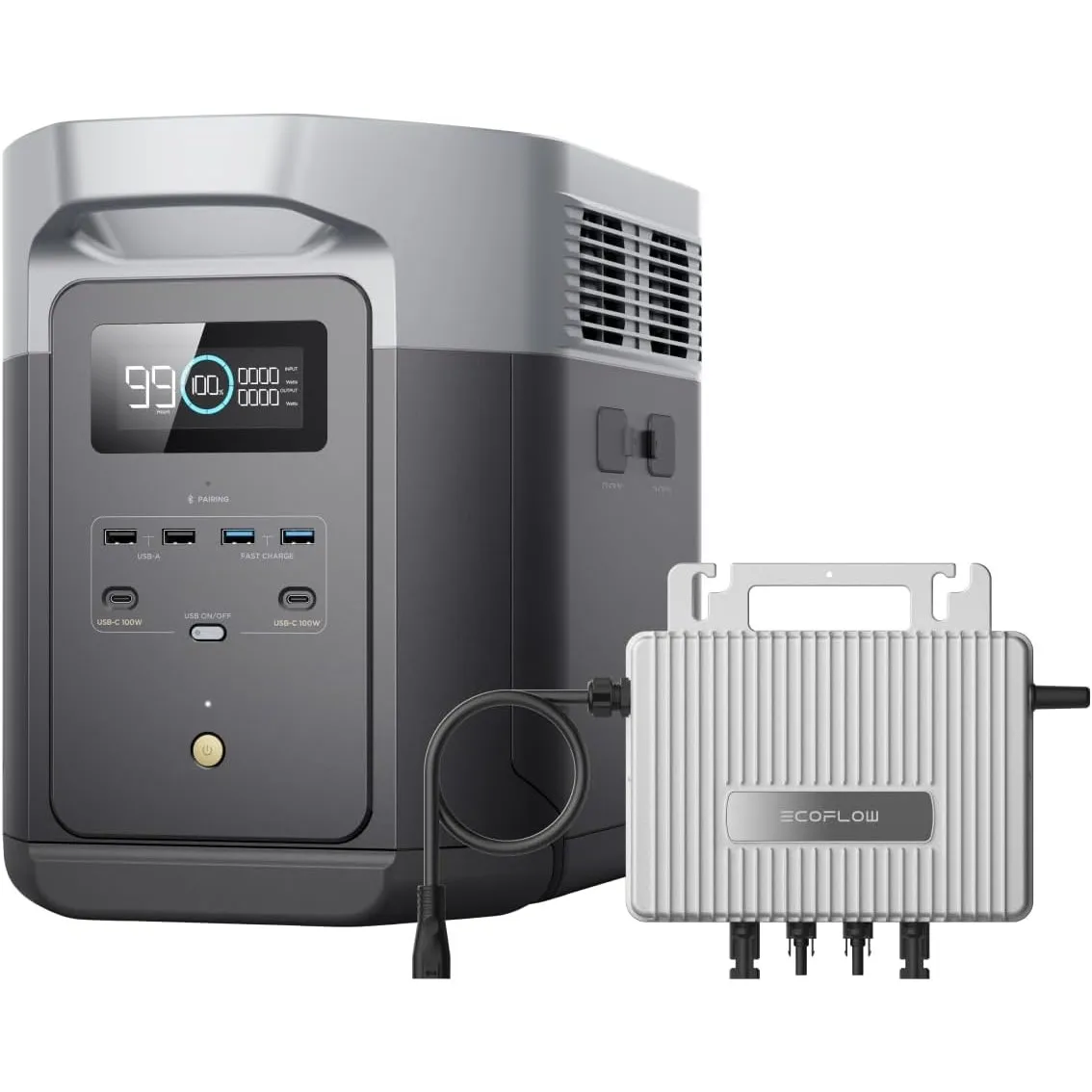 EcoFlow DELTA 2 Max tragbare Powerstation, STREAM Mikrowechselrichter 800W