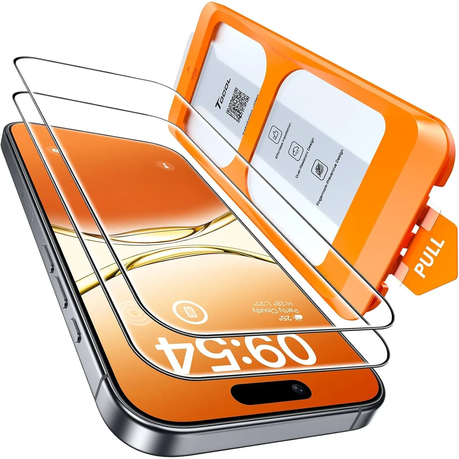 TOCOL für iPhone 17 für Panzerglas 6,3 Zoll, Einfache Montage
