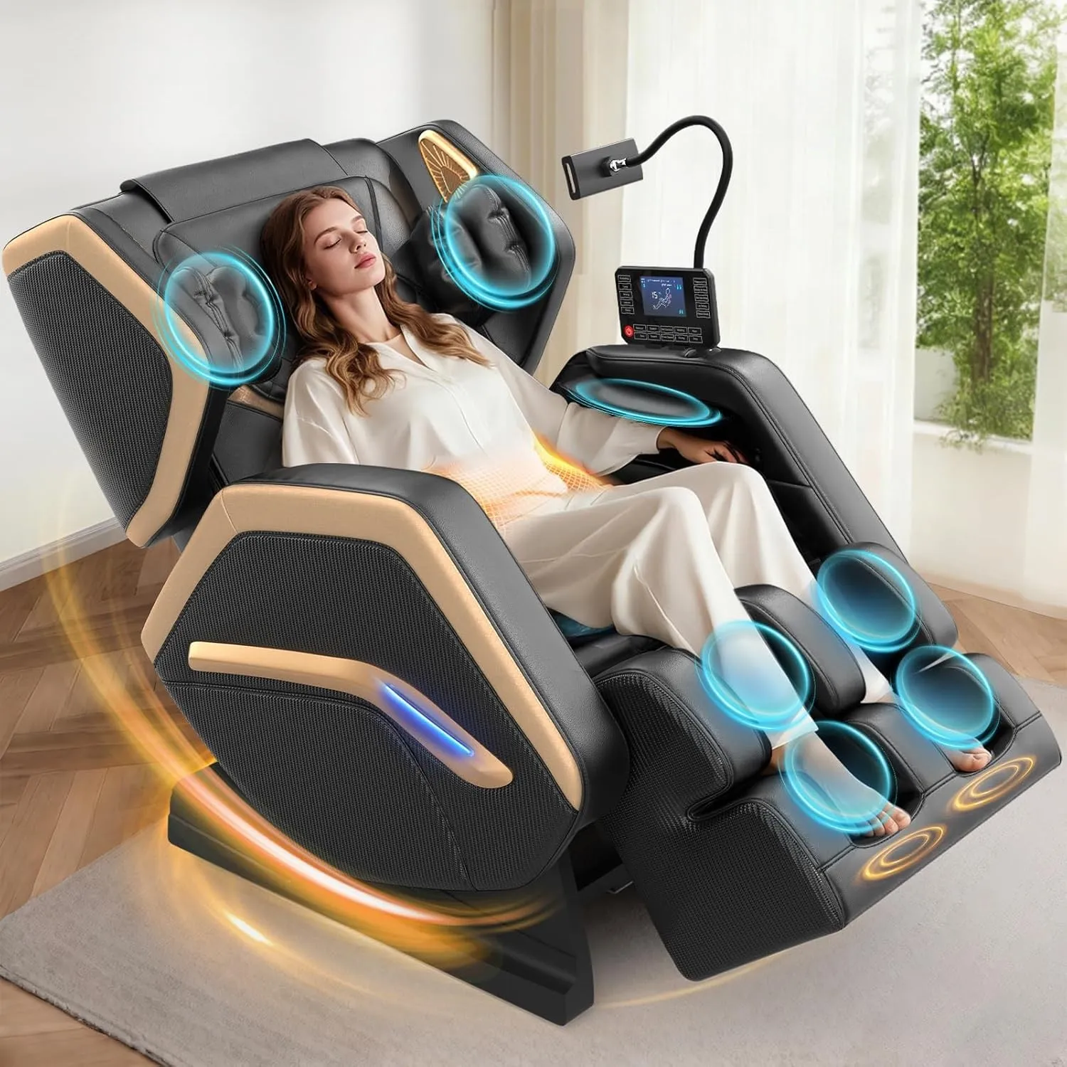 Massagesessel,Ganzkörper-Massagestuhl, 14 Massagerollen