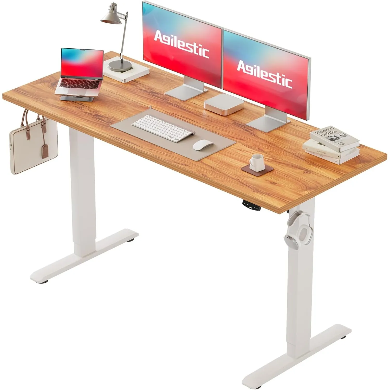 Agilestic Höhenverstellbarer Schreibtisch 150 x 60 cm, Stabiler Schreibtisch Höhenverstellbar Elektrisch mit Memory-Han…