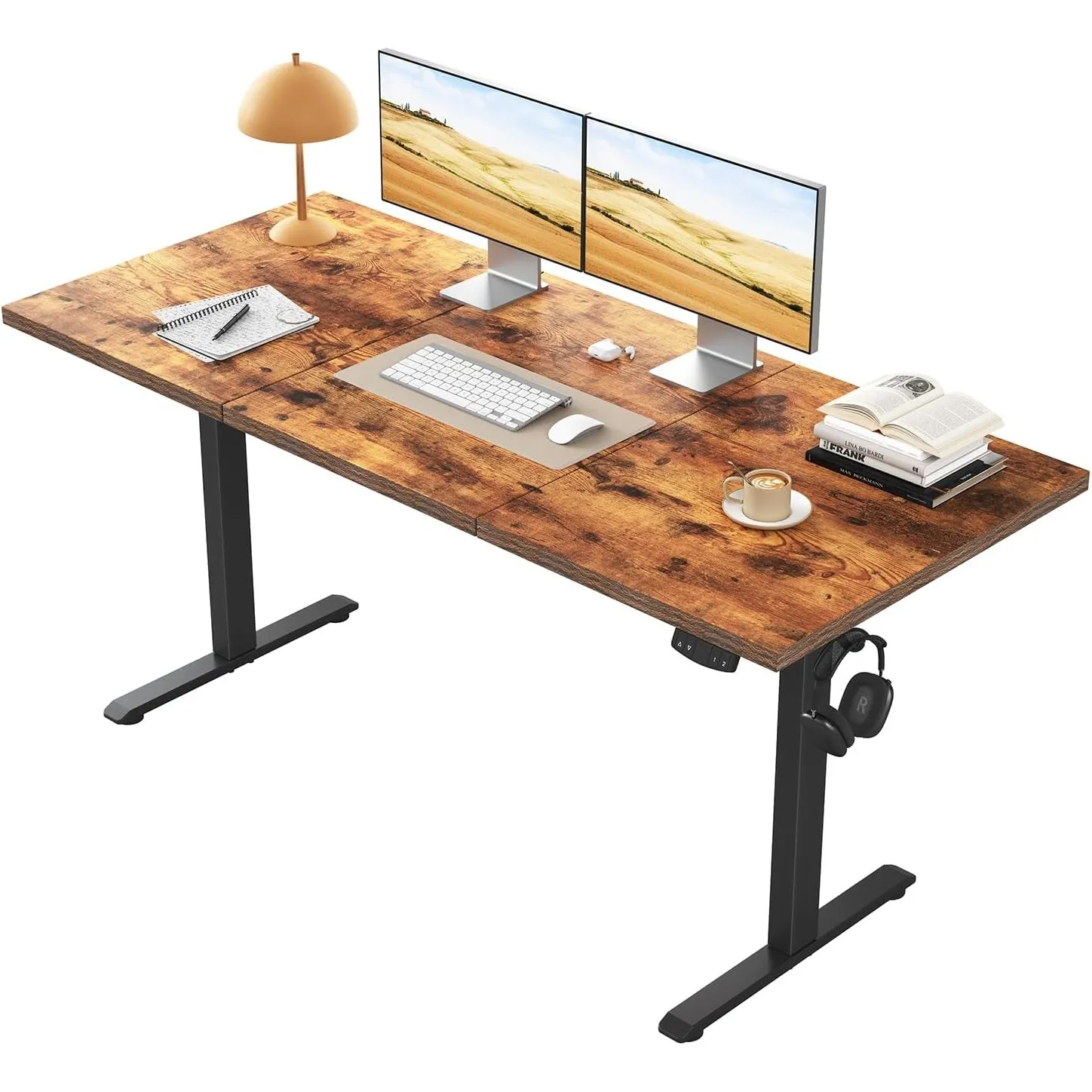 Klicelor Höhenverstellbarer Schreibtisch 160x60 cm mit 2 Speicherplätzen | Schreibtisch elektrisch, Stehschreibtisch mi…