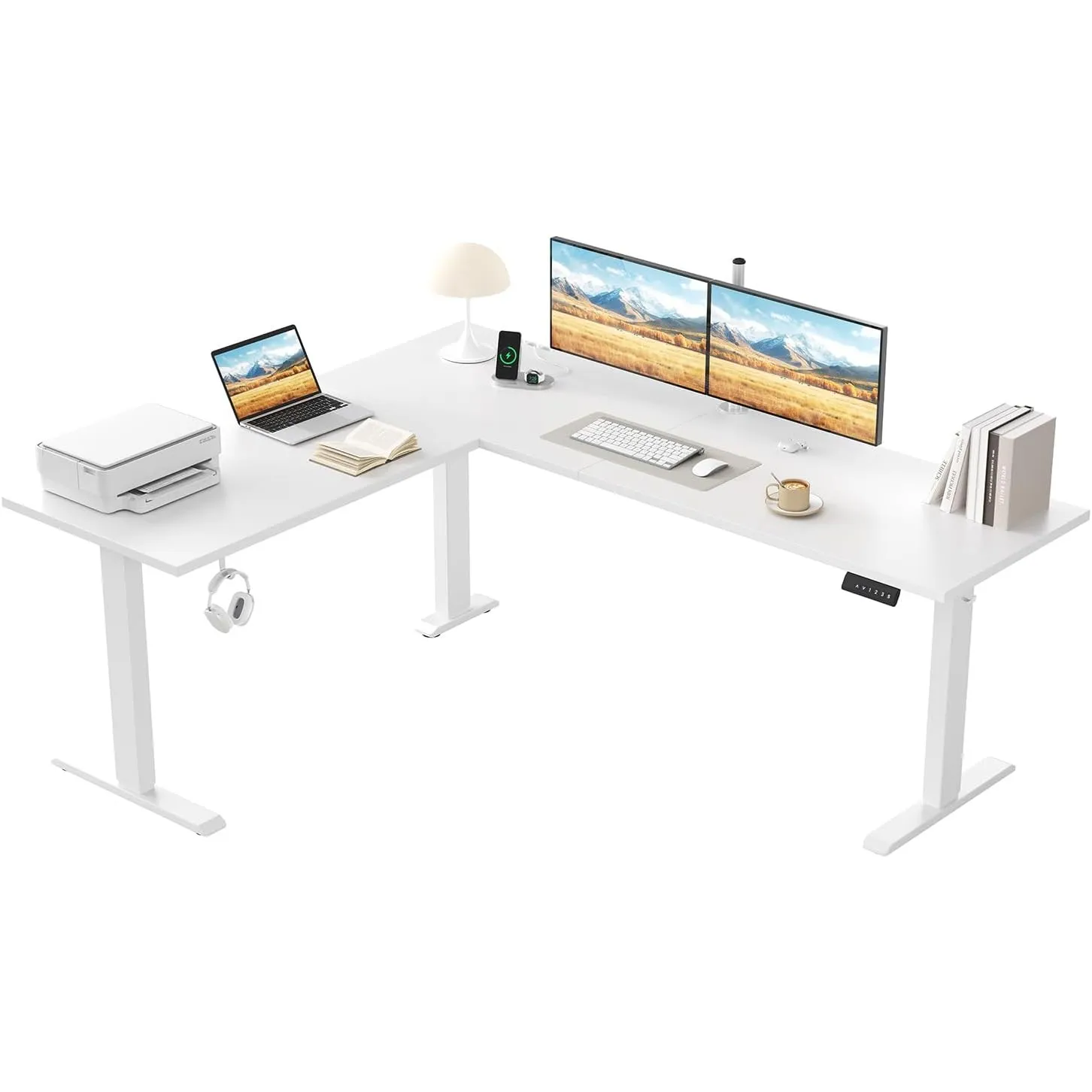 Klicelor L-förmiger Elektrischer Schreibtisch Höhenverstellbar, 160 x 140 cm L Form Stehschreibtisch mit 3 Memory-Funkt…