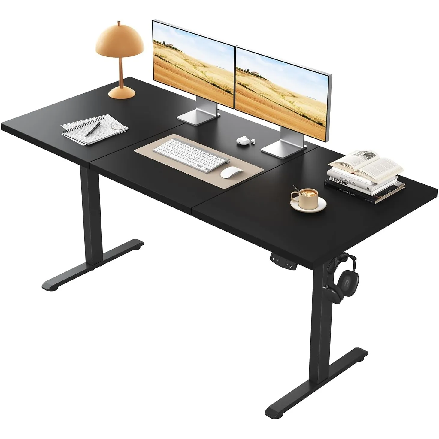 Klicelor Höhenverstellbarer Schreibtisch 160x60 cm mit 2 Speicherplätzen