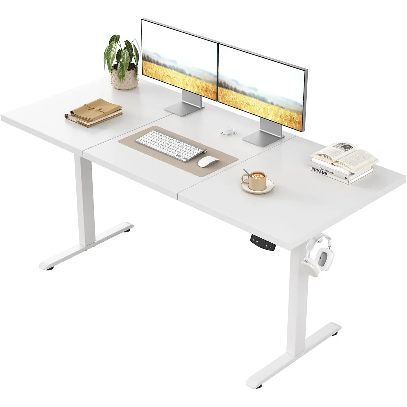 Klicelor Höhenverstellbarer Schreibtisch 160x60 cm mit 2 Speicherplätzen