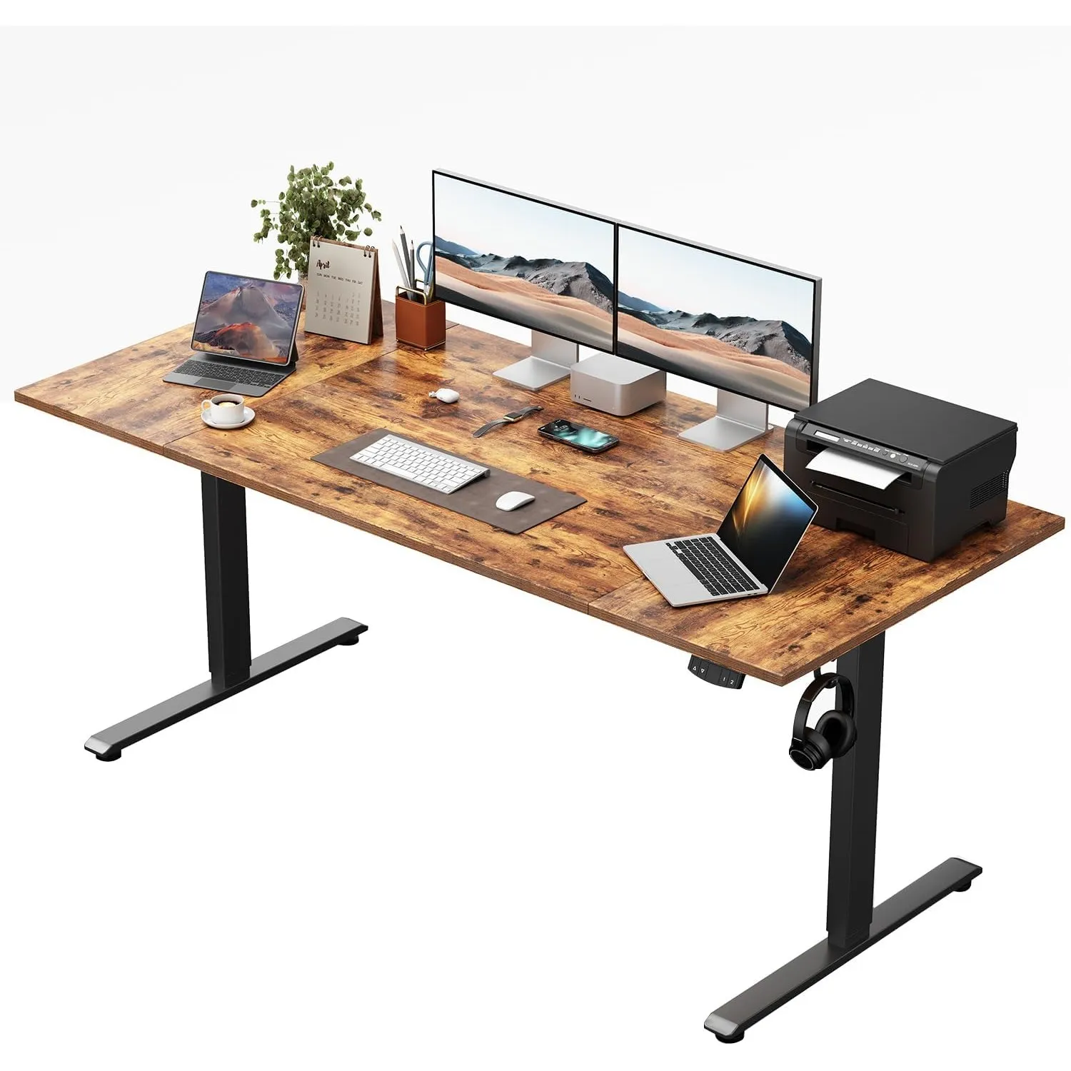 Klicelor Höhenverstellbarer Schreibtisch 160x80 cm mit 2 Speicherplätzen