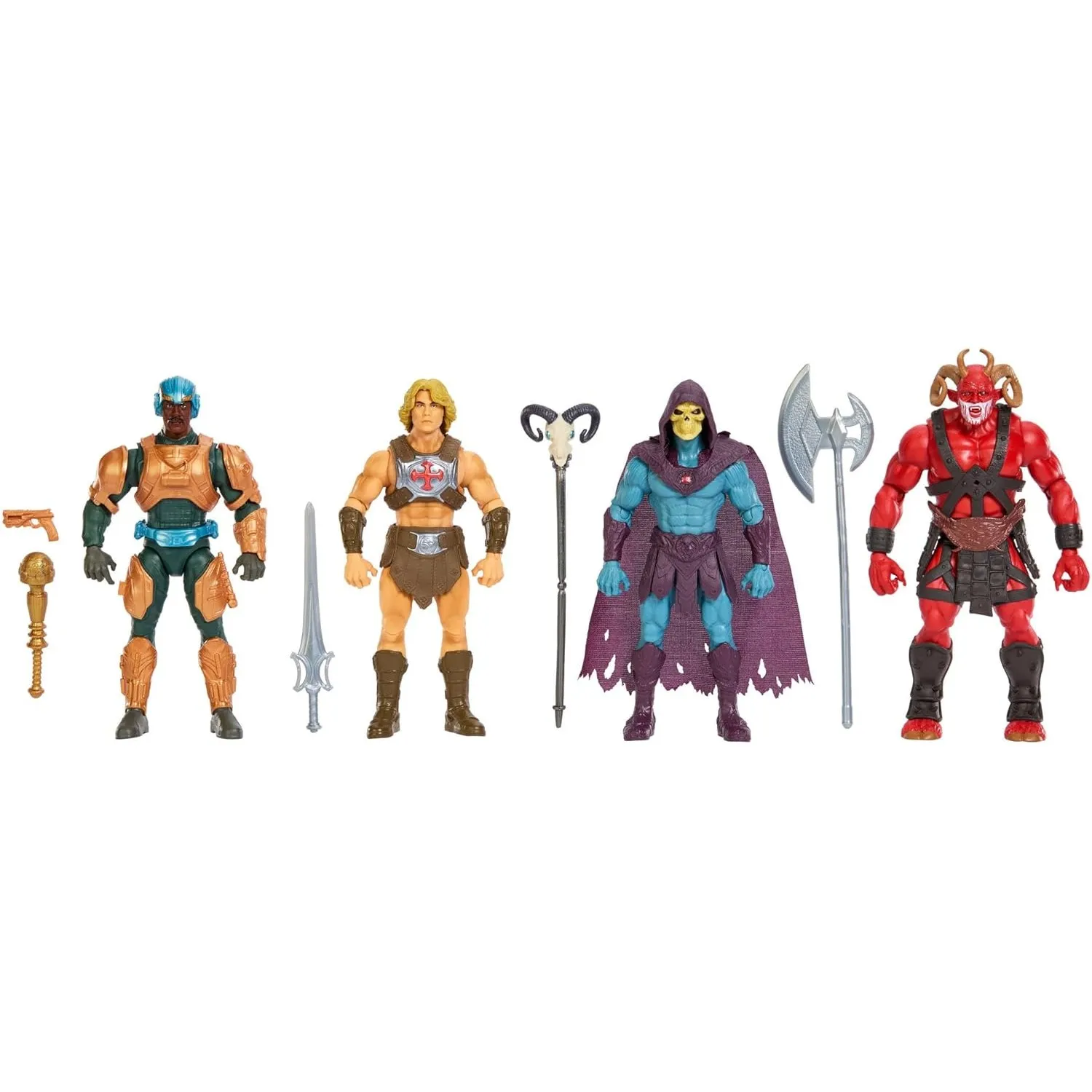 Masters of the Universe Actionfigur-Spielzeug Viererpack, ca. 14 cm, detailgetreu zum Film von 2026 mit 1 exklusivem In…