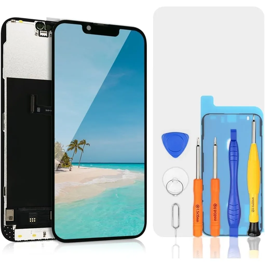 bokman für iPhone 13 Pro Max Display Ersatzbildschirm | Schwarz LCD-Glas-Touchscreen Passendes Profi-Werkzeugset enthal…