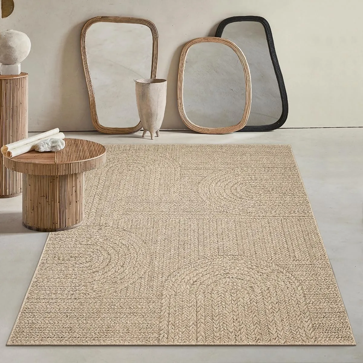 Mias Teppiche Soil – ca. 300 x 400 cm Outdoor Teppich wetterfest Jute-Look Balkon Terrasse