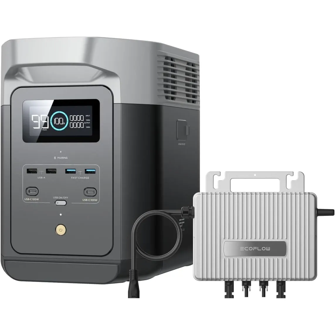 EcoFlow Delta 2 tragbare Powerstation mit Stream Mikrowechselrichter 800W | 0% VAT, 1024Wh LiFePO4-Batterie, Schnelllad…