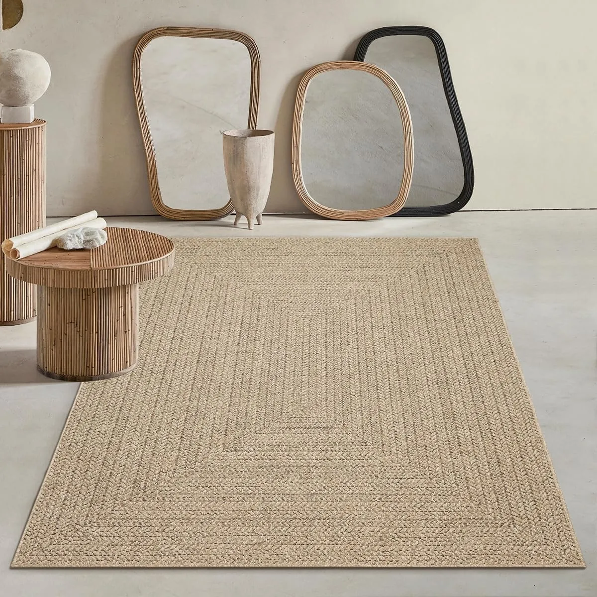 Mias Teppiche Soil – ca. 300 x 400 cm Outdoor Teppich wetterfest Jute-Look Balkon Terrasse