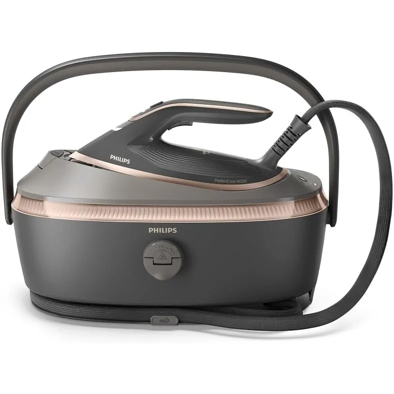 Philips Dampfbügelstation PerfectCare 8000 Serie, Schwarz, 3120 W | 750 g Dampfstoß, 9 Bar Pumpendruck, 1,4 L Wassertan…