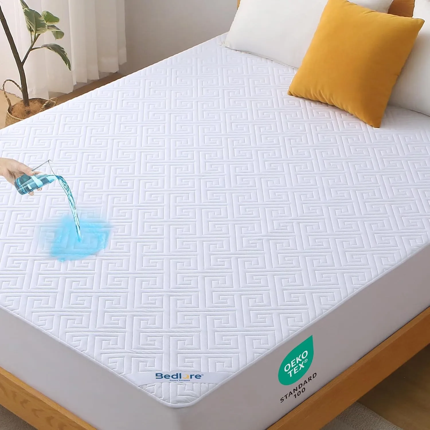 BEDLORE Matratzenschoner 140x200cm, Wasserdicht & Haarresistent, Weiß