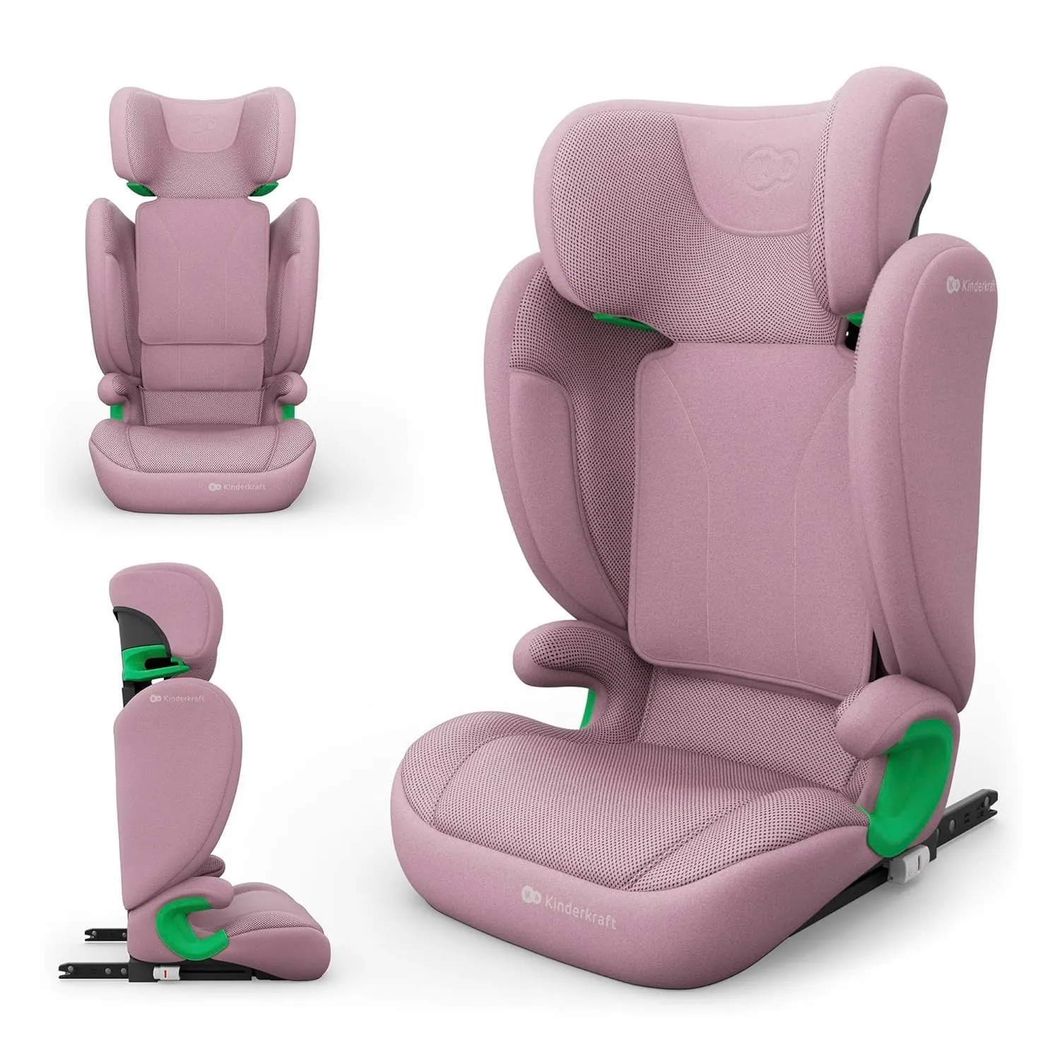 Kinderkraft JUNIOR FIX 2 PRO Kindersitz 100–150 cm, Verstellbare Kopfstütze, H-GUARD, SPS, ISOFIX und Gurtmontage, Atmu…