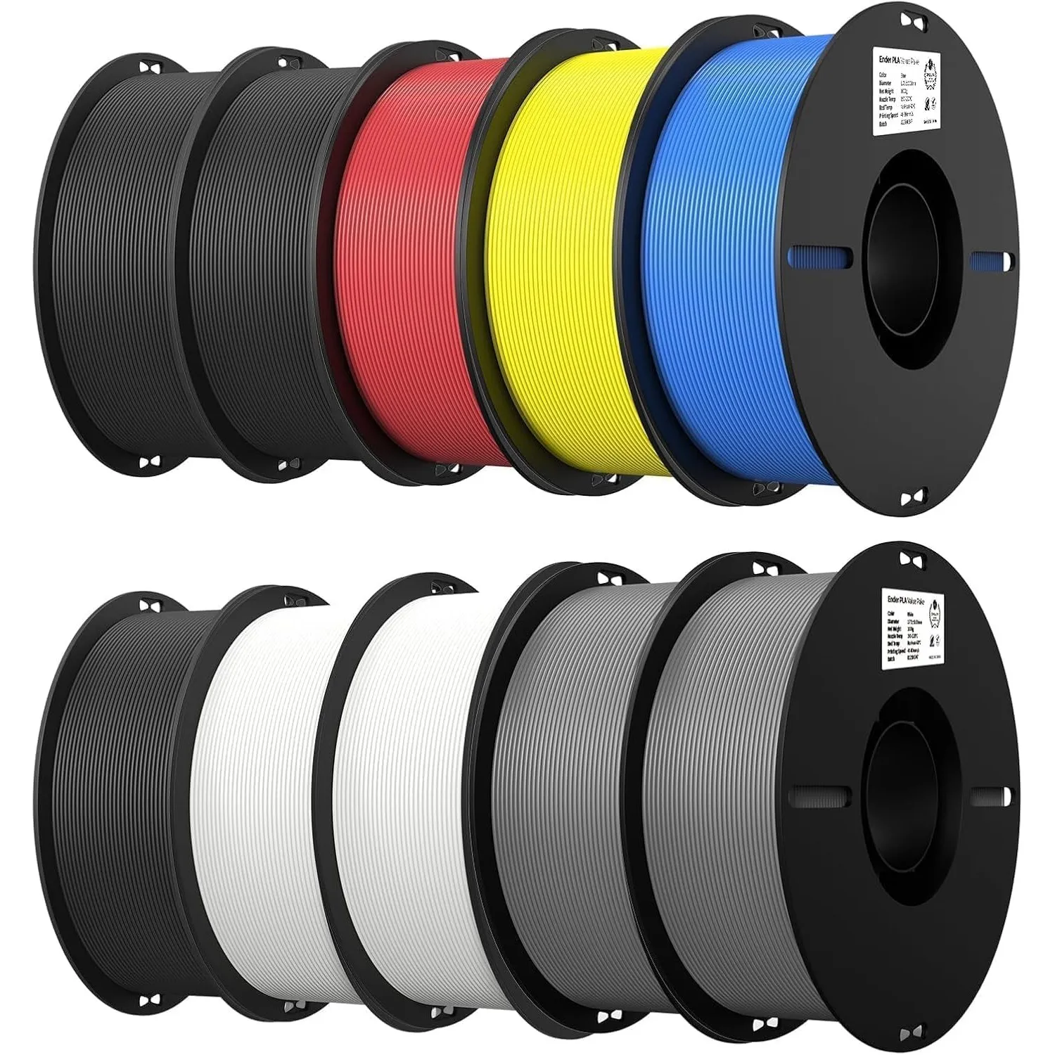 Creality Ender PLA Filament 1,75mm, Mehrfarbig, 10kg Großspule, Maßgenauigkeit ±0,03mm, PLA Filament für 3D-Drucker, ko…