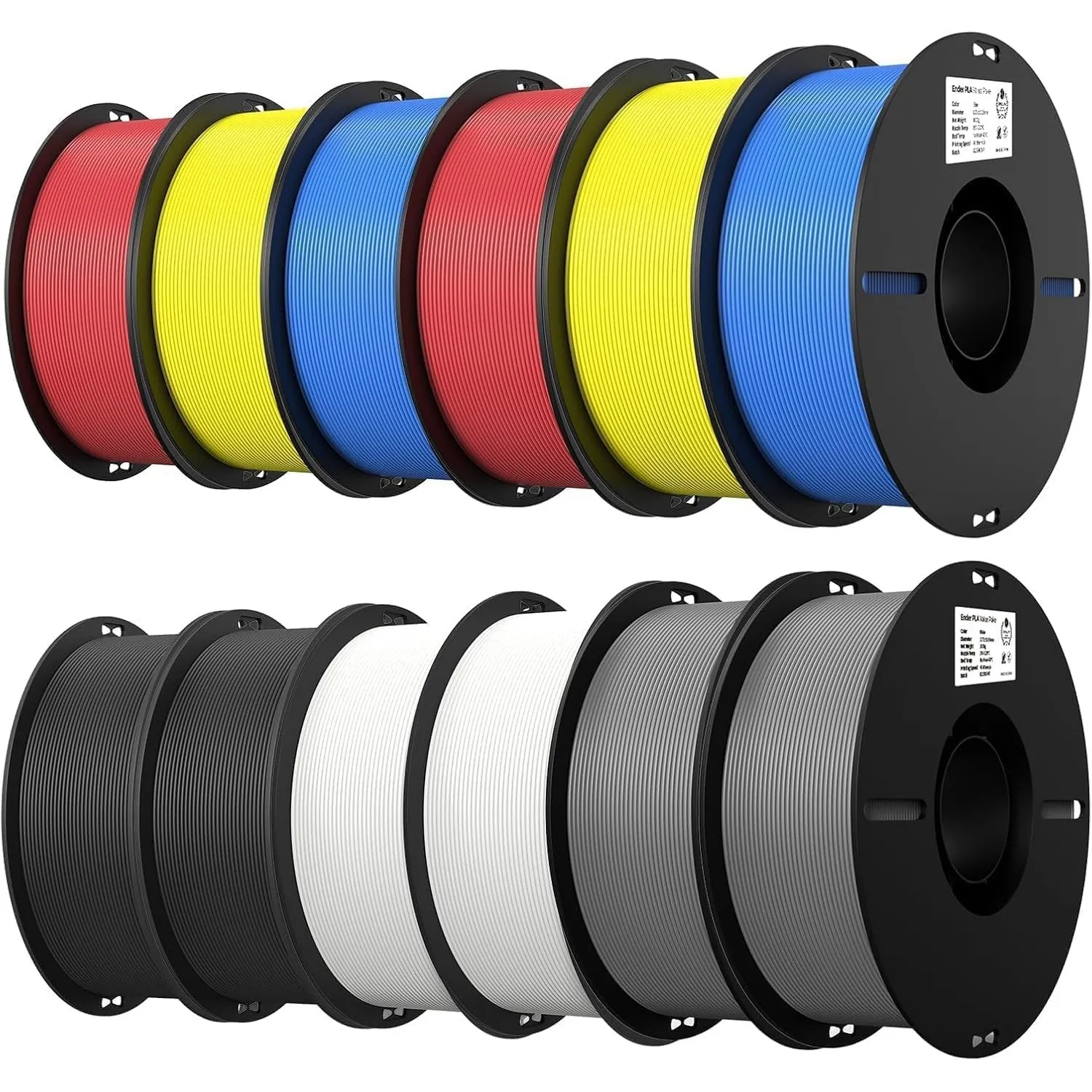 Creality Ender PLA Filament 1,75mm, Mehrfarbig, 12kg Großspule, Maßgenauigkeit ±0,03mm, PLA Filament für 3D-Drucker, ko…