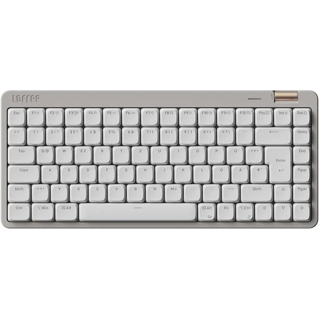 Flow Lite84 Tasten Low Profile Mechanische Tastatur (Deutsches Layout QWERTZ) - Kabellos Bluetooth/2.4G/Kabel, Swappabl…